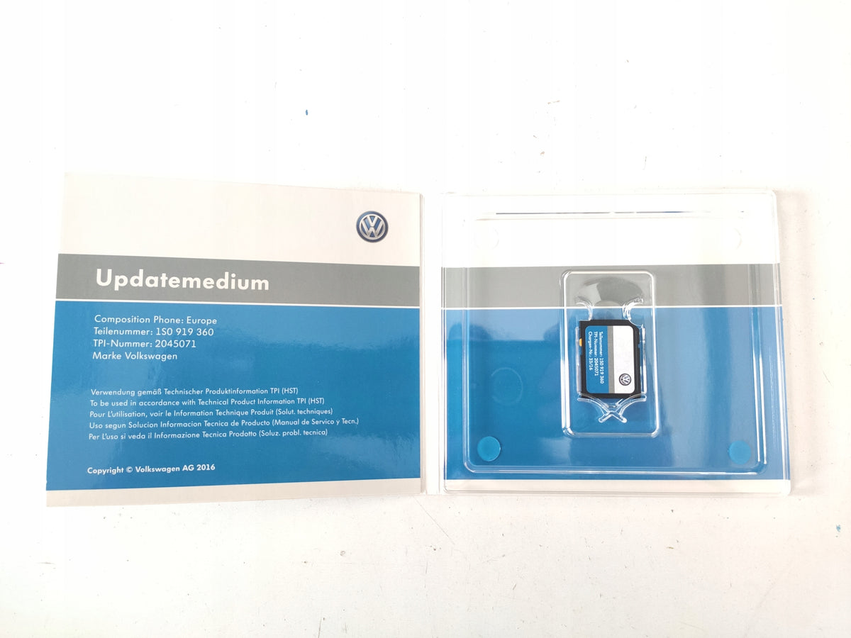 VW UP navigation card Europe 1S0919360 Brand Volkswagen OE