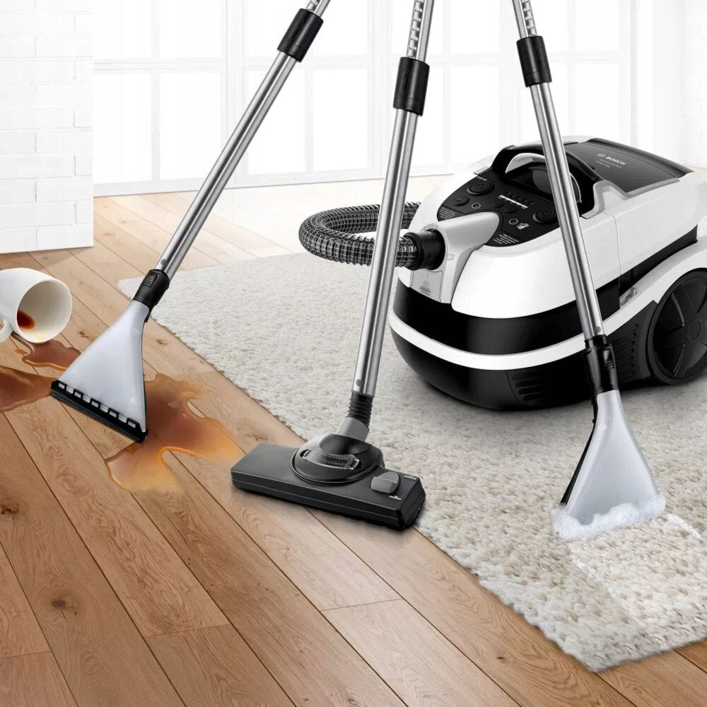 Vacuum Cleaner Bosch AquaWash Clean powerful 2100W Turbobrush BRUSH SET Dominant color white