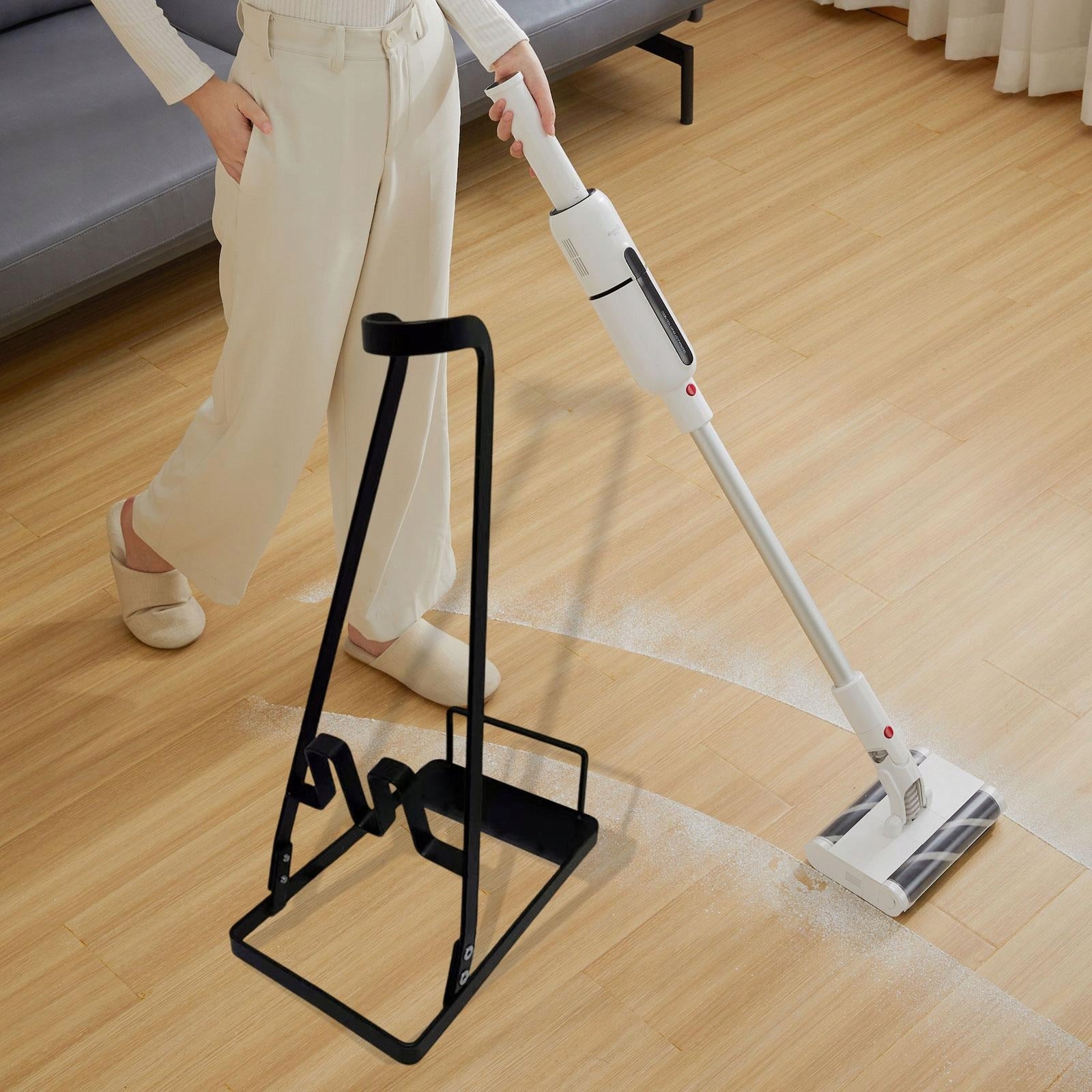 Vacuum Cleaner Holder, Metal Holder, Organizer, Freestanding Shelf, Black Product weight with unit packaging 0.832 kg