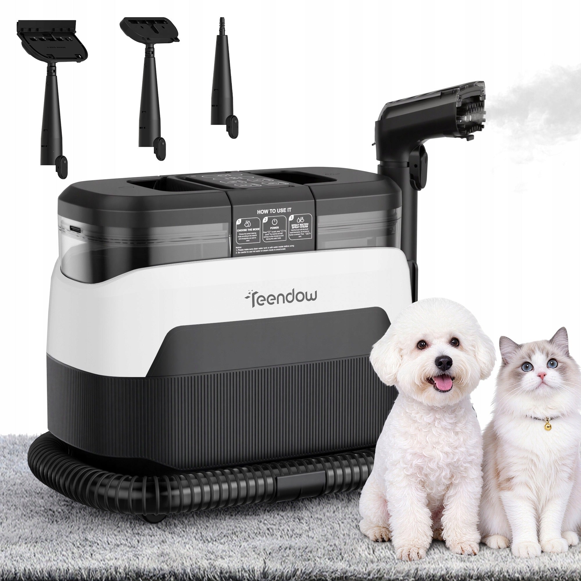 Vacuum Cleaner Steam 1650W Teendow C6 MAX Steam Spotcleaner 3W1 1.2 Kpa