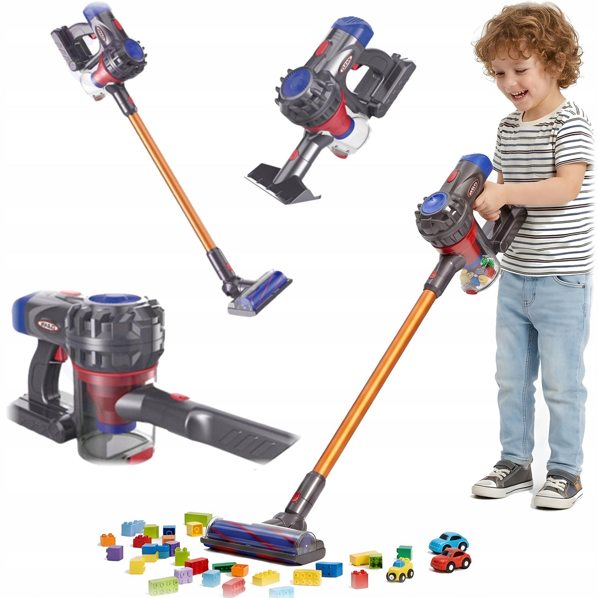 Vacuum Cleaner Vertical 3in1 Kids Toy Suction Function Sounds For Gift