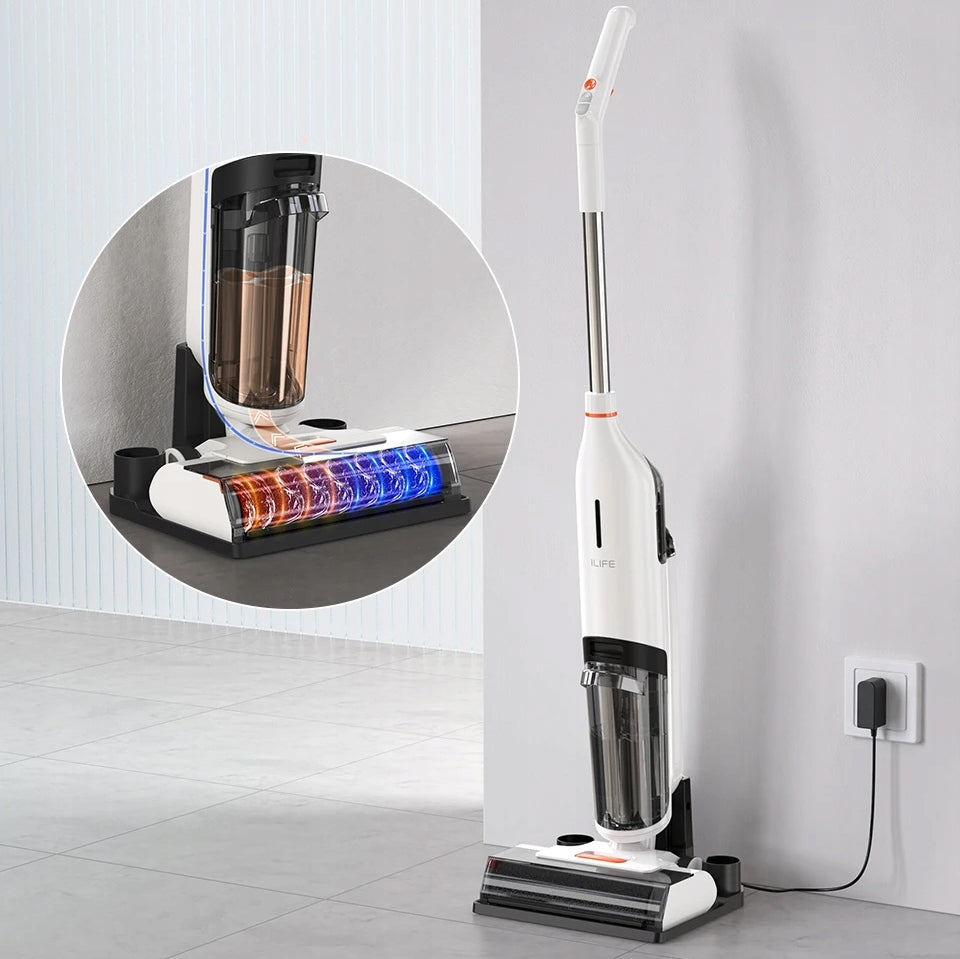 Vacuum Cleaner Vertical Mop iLife W90 White Washing Mop Wireless Dominant color white