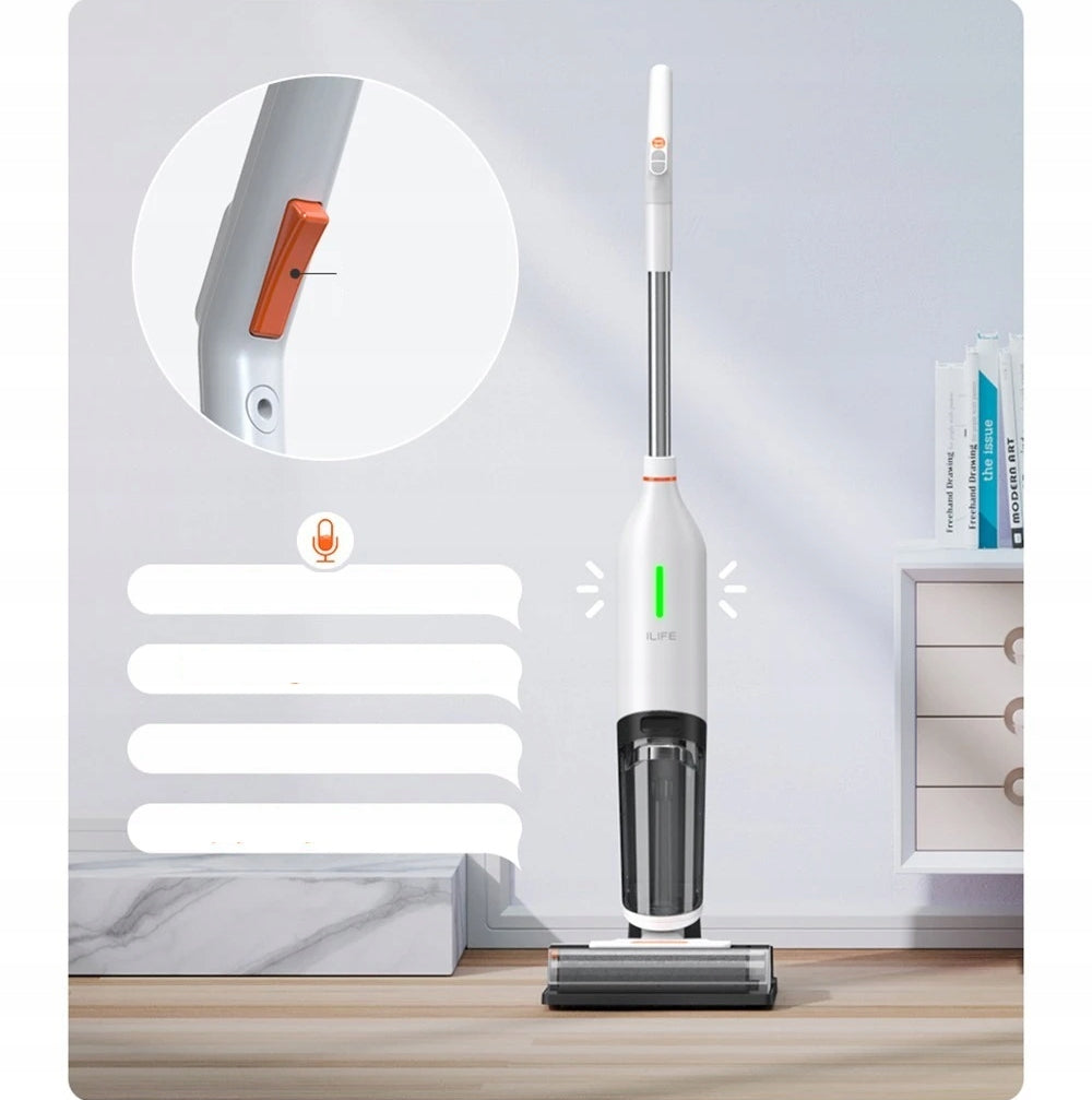Vacuum Cleaner Vertical Mop iLife W90 White Washing Mop Wireless Power supply rechargeable battery