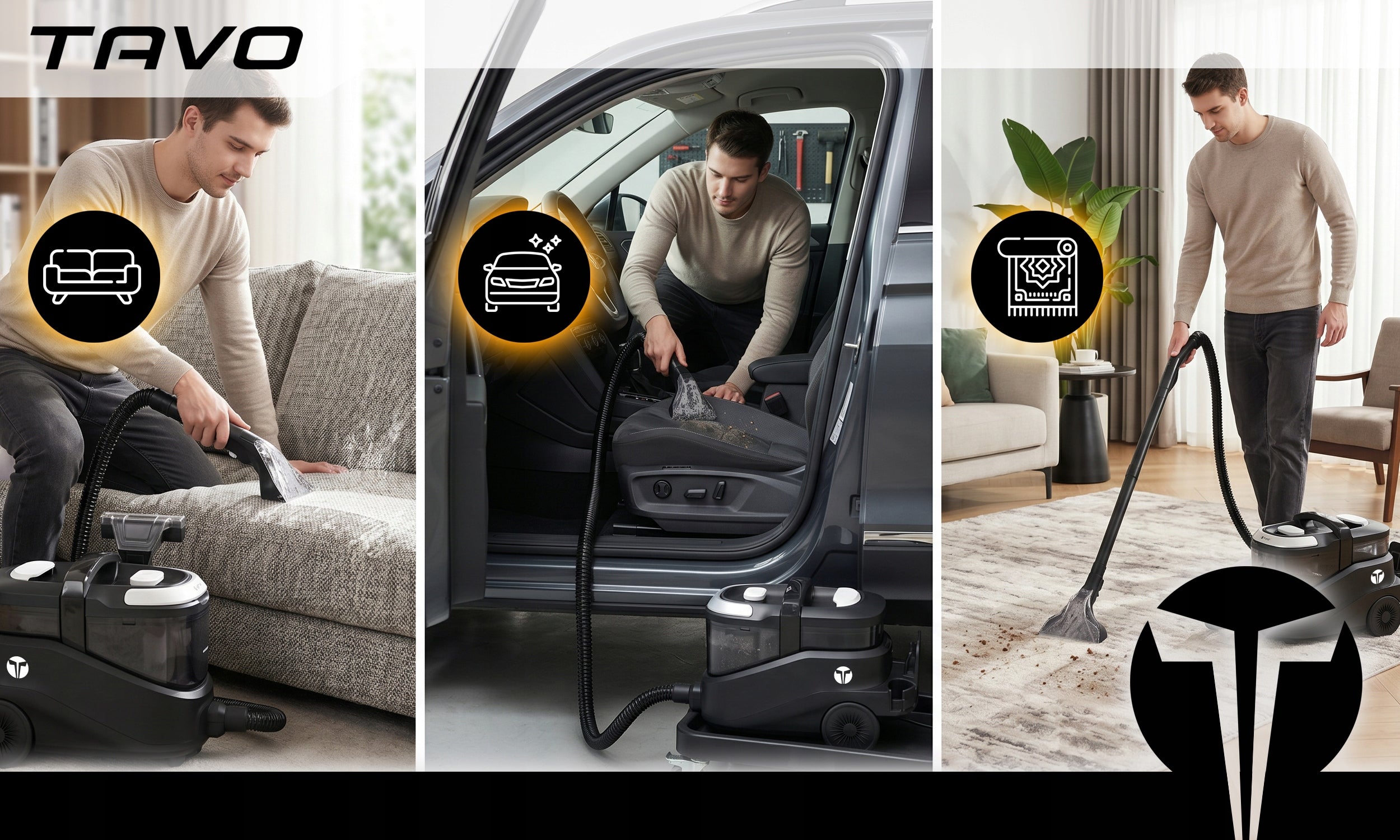 Vacuum Cleaner Washing Steam Cleaner 2400W For Carpet Upholstery Cleaner Heating Brand TAVO