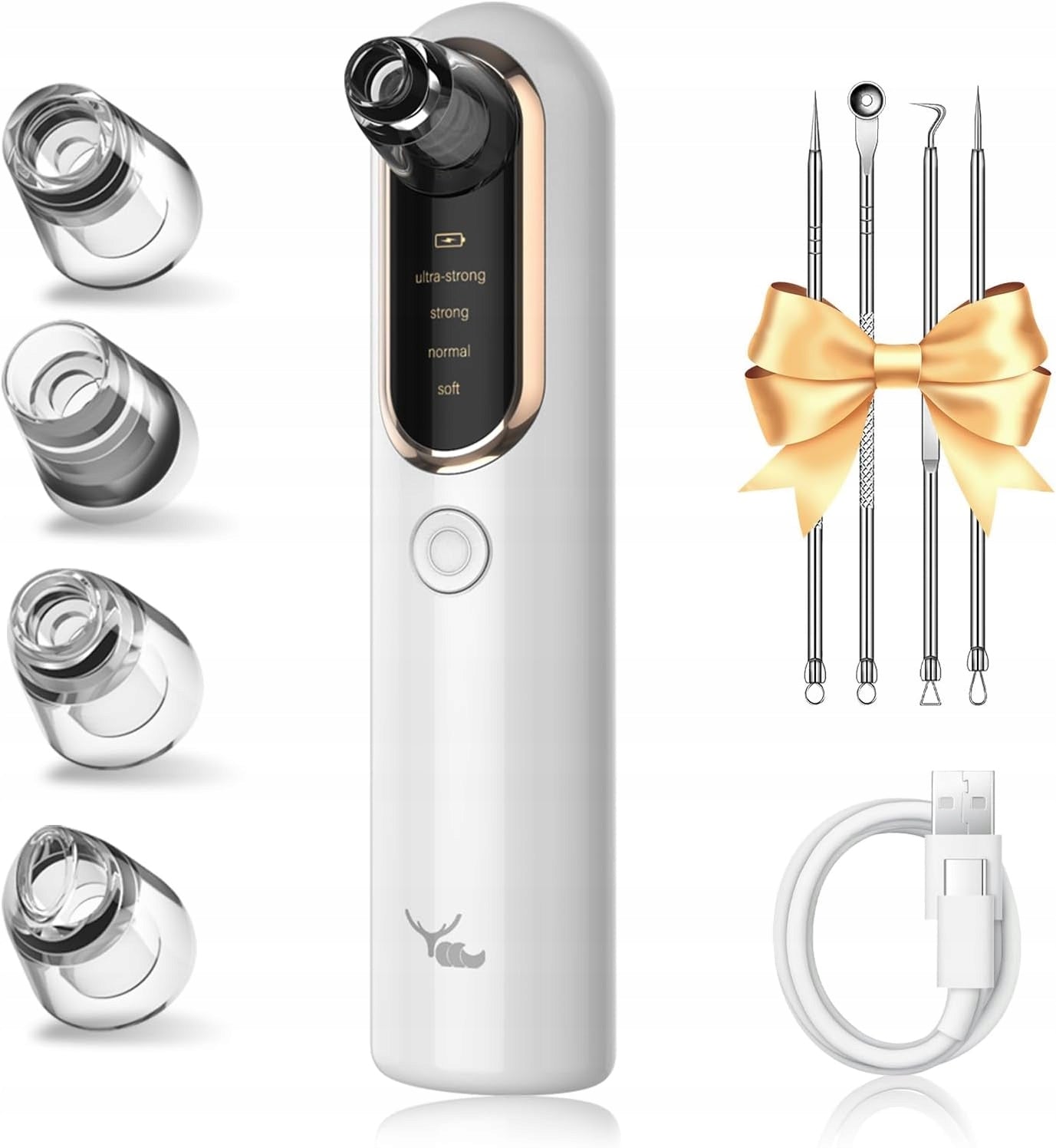Vacuum Cleaner for Blackhead Face 4 Heads USB LED Yccu Modes