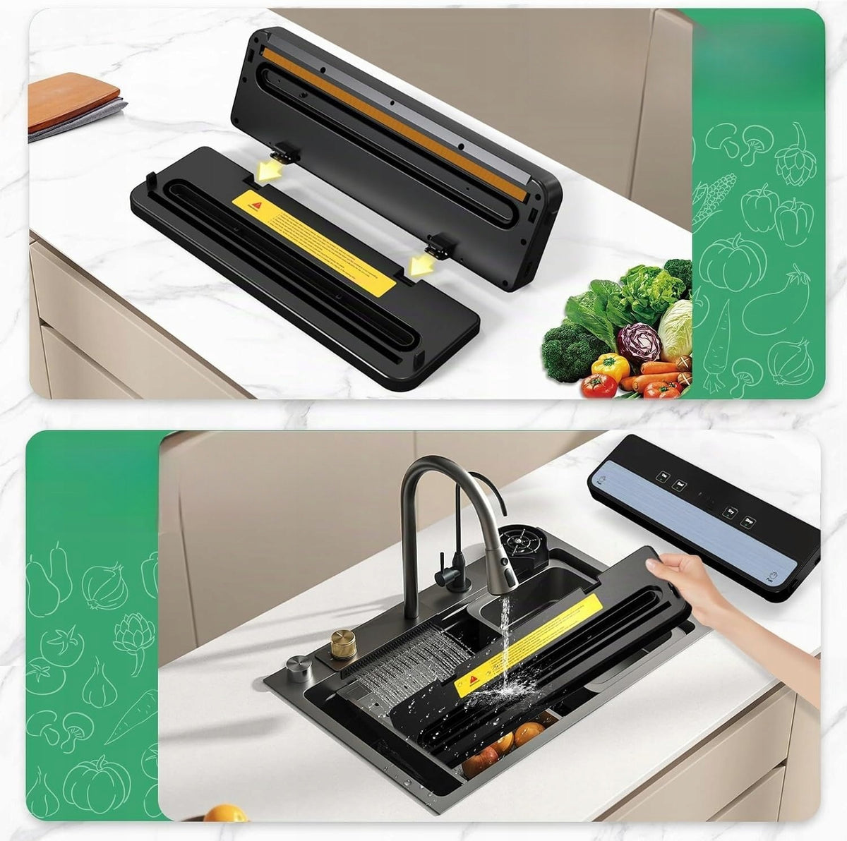 Vacuum Packing Machine Automatic Food Welding Machine With 10 Bags Black Packaging status original
