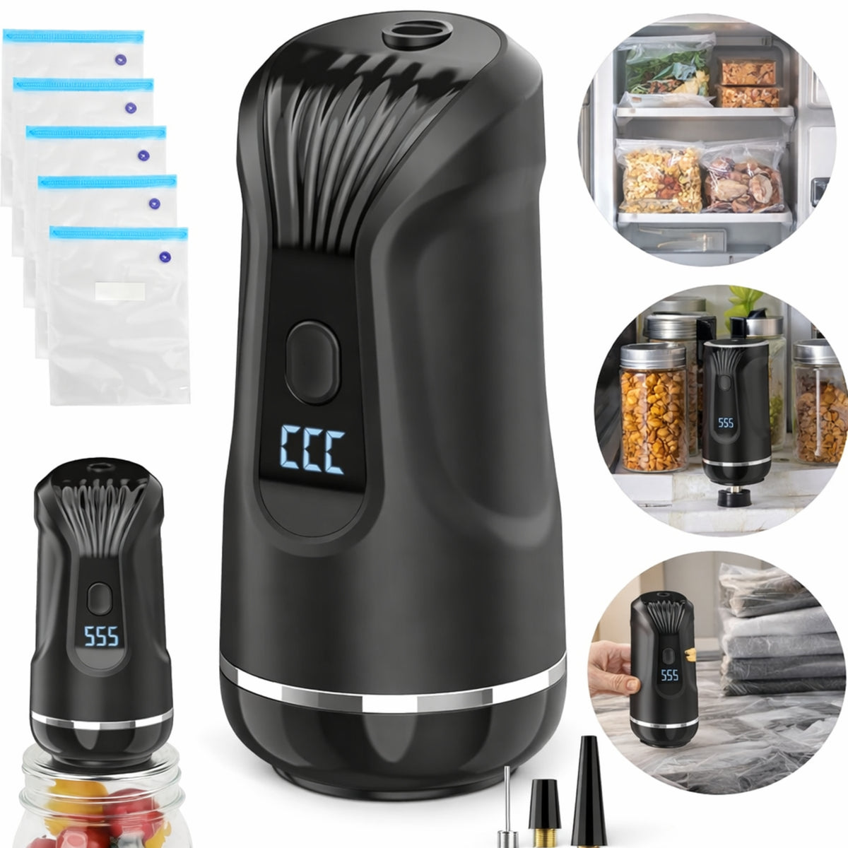 Vacuum Packing Machine For Jars Bags Set of 15 Pcs Kitchen Household Appliance Welding Machine