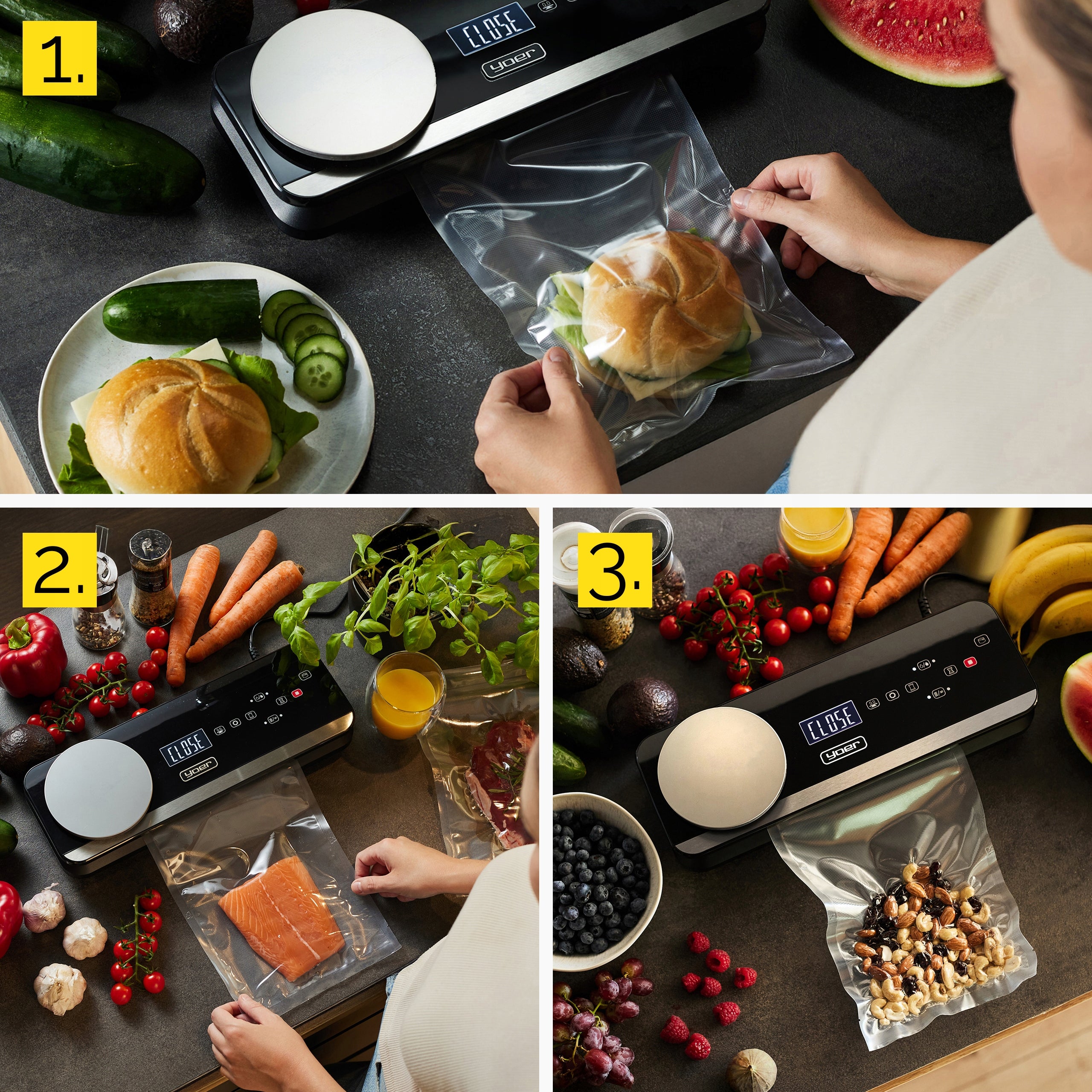 Vacuum Welding Machine Food Packaging Machine Yoer AUTOMATIC +Accessories +WEIGHT Brand Yoer