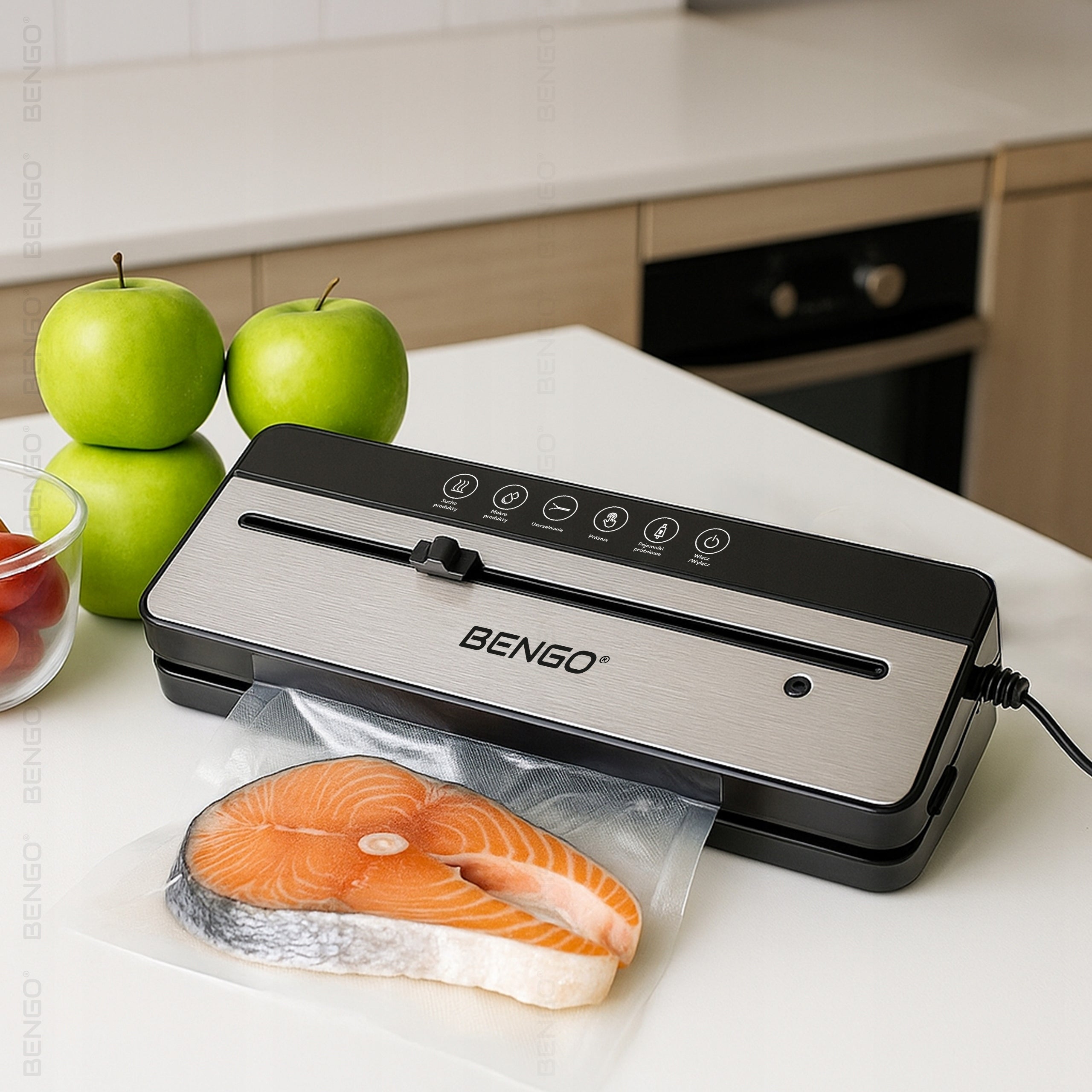 Vacuum Welding Machine Food Packing Machine Automatic Guillotine + Pouches Brand BENGO