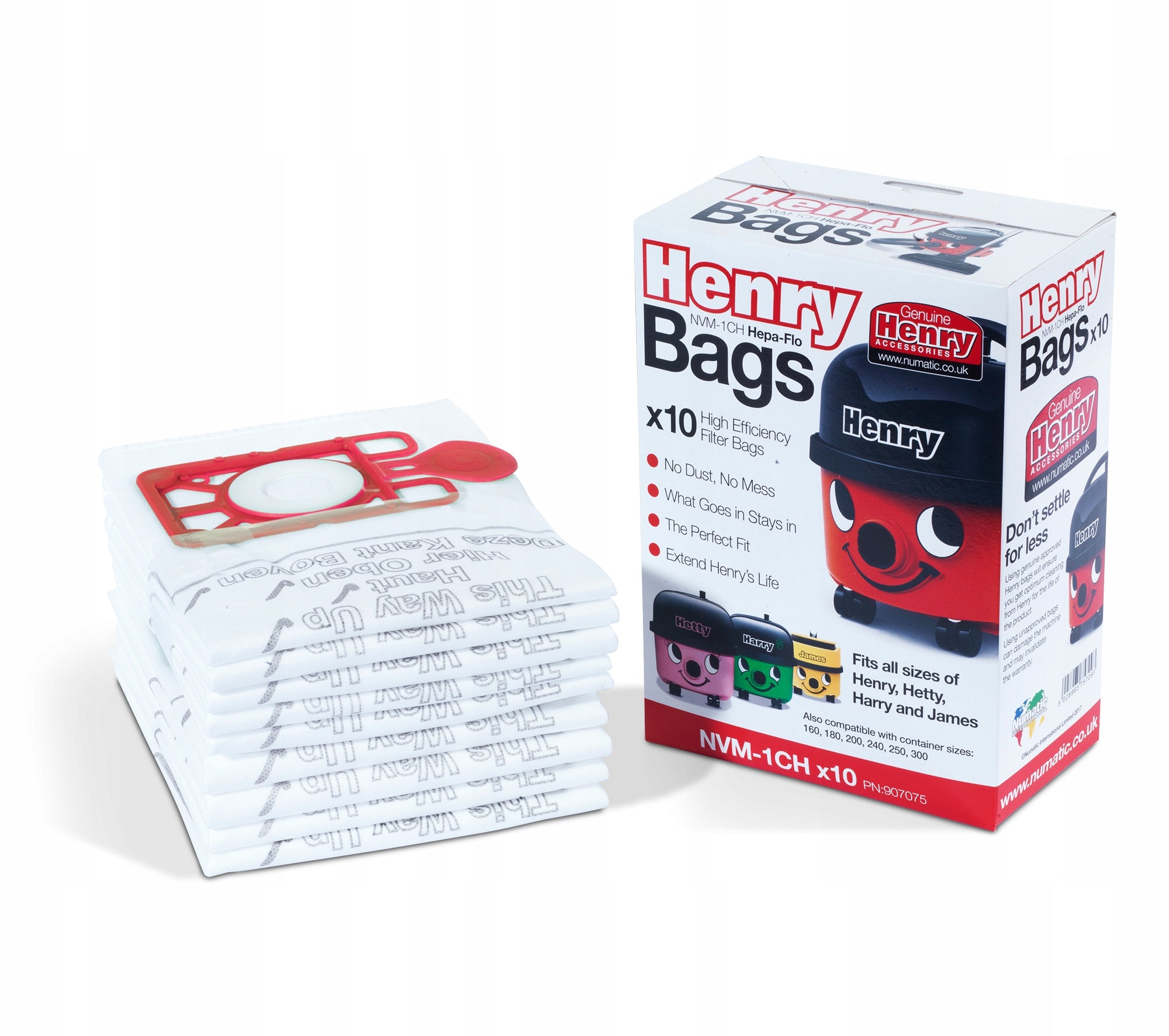 Vacuum cleaner bag Numatic NVM1CH (10 pieces) 9l Packaging status original