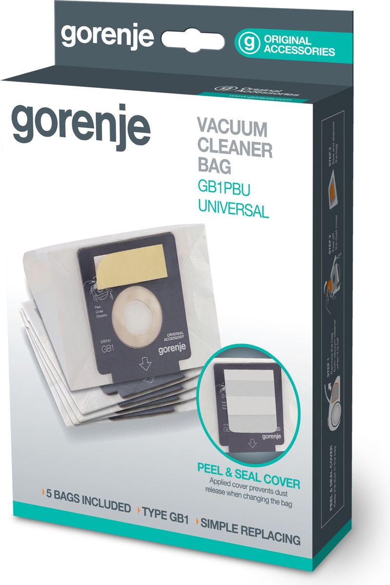 Vacuum cleaner bags Gorenje GB1PBU paper 5pcs VCEA11CMBK , VCEA11CXWII