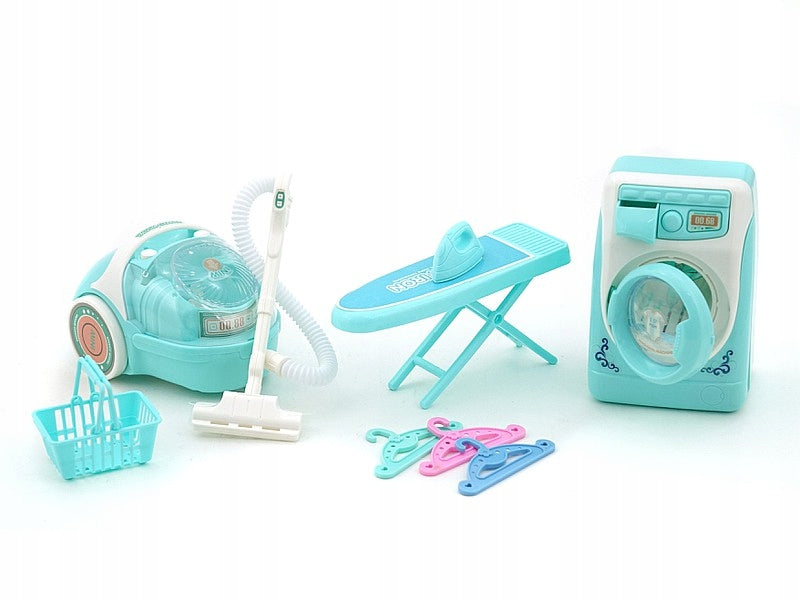 Vacuum cleaner battery operated washing machine + mini iron with ironing board Color multicolor