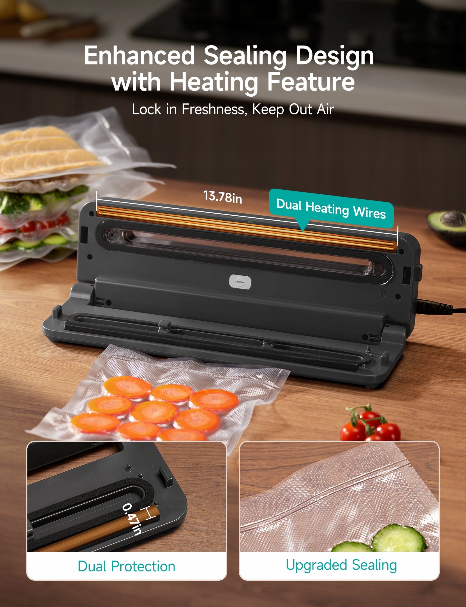 Vacuum sealer HiCOZY H600 gray Manufacturer code HAVSH600GY-PL