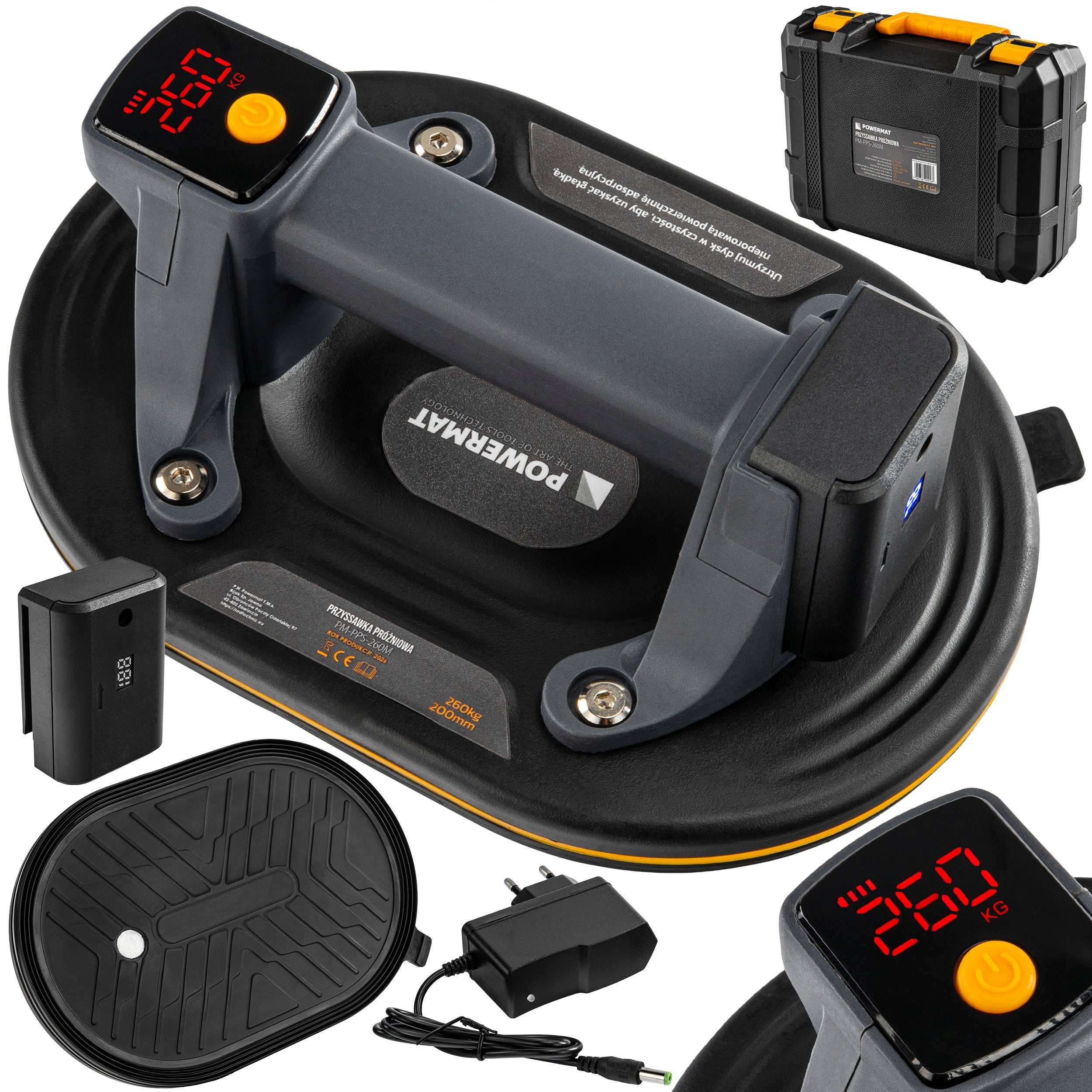 Vacuum suction cup Powermat cordless 260 kg ⌀ 200 mm