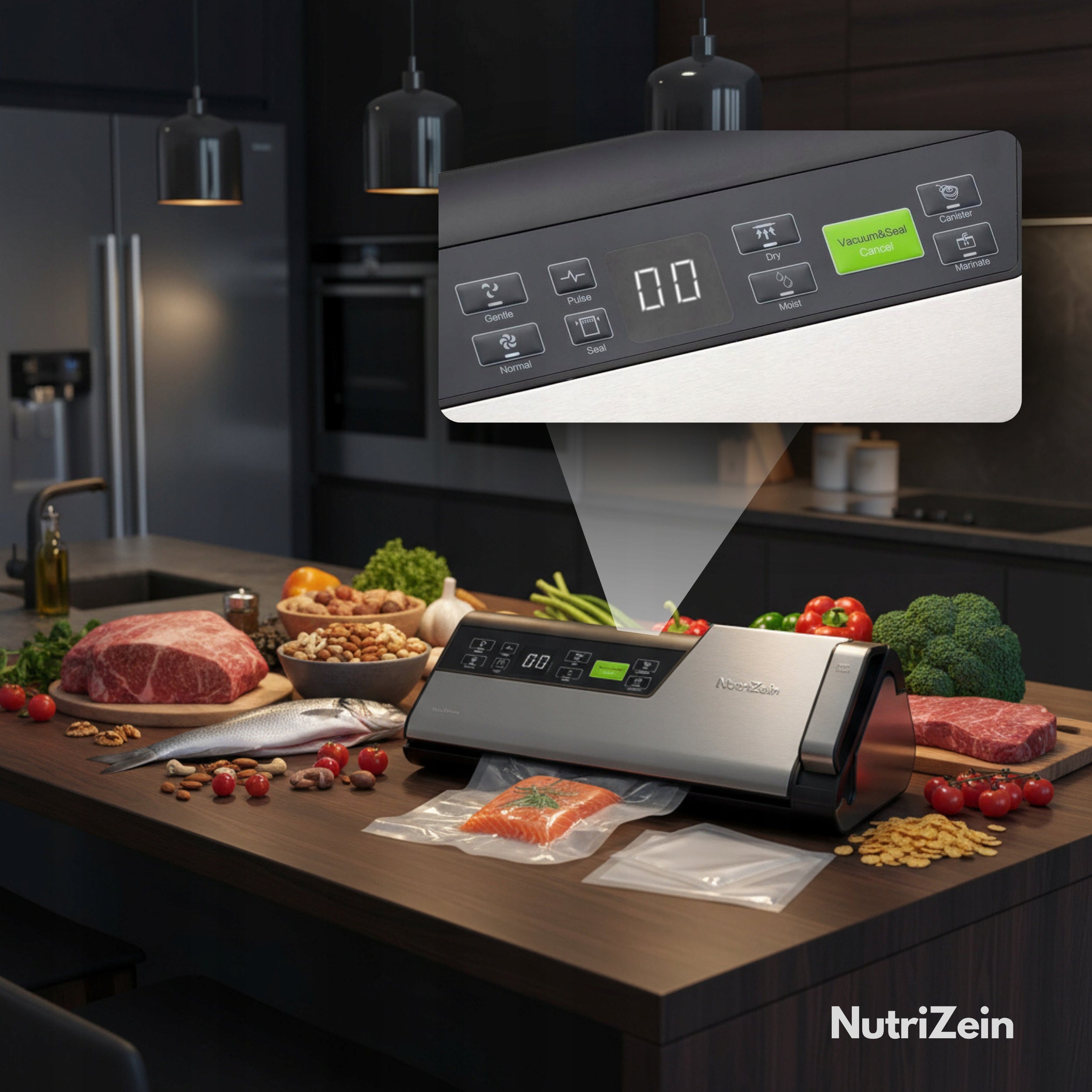 Vacuum welding machine NutriZein NZVS8000 VacuSense 140W double seal 7in1 Model NZVS8000
