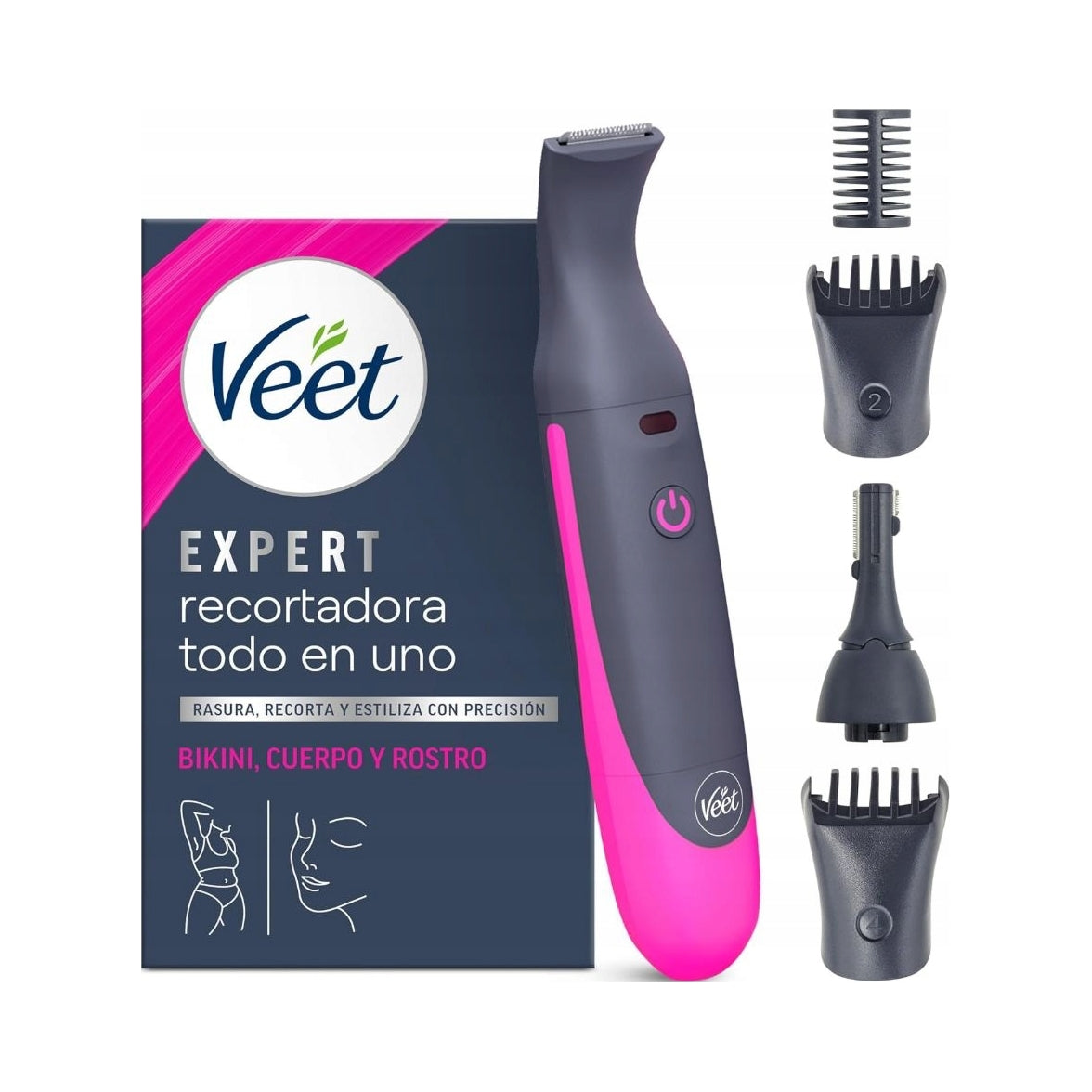 Veet Expert trimmer precision bikini face eyebrow waterproof cordless