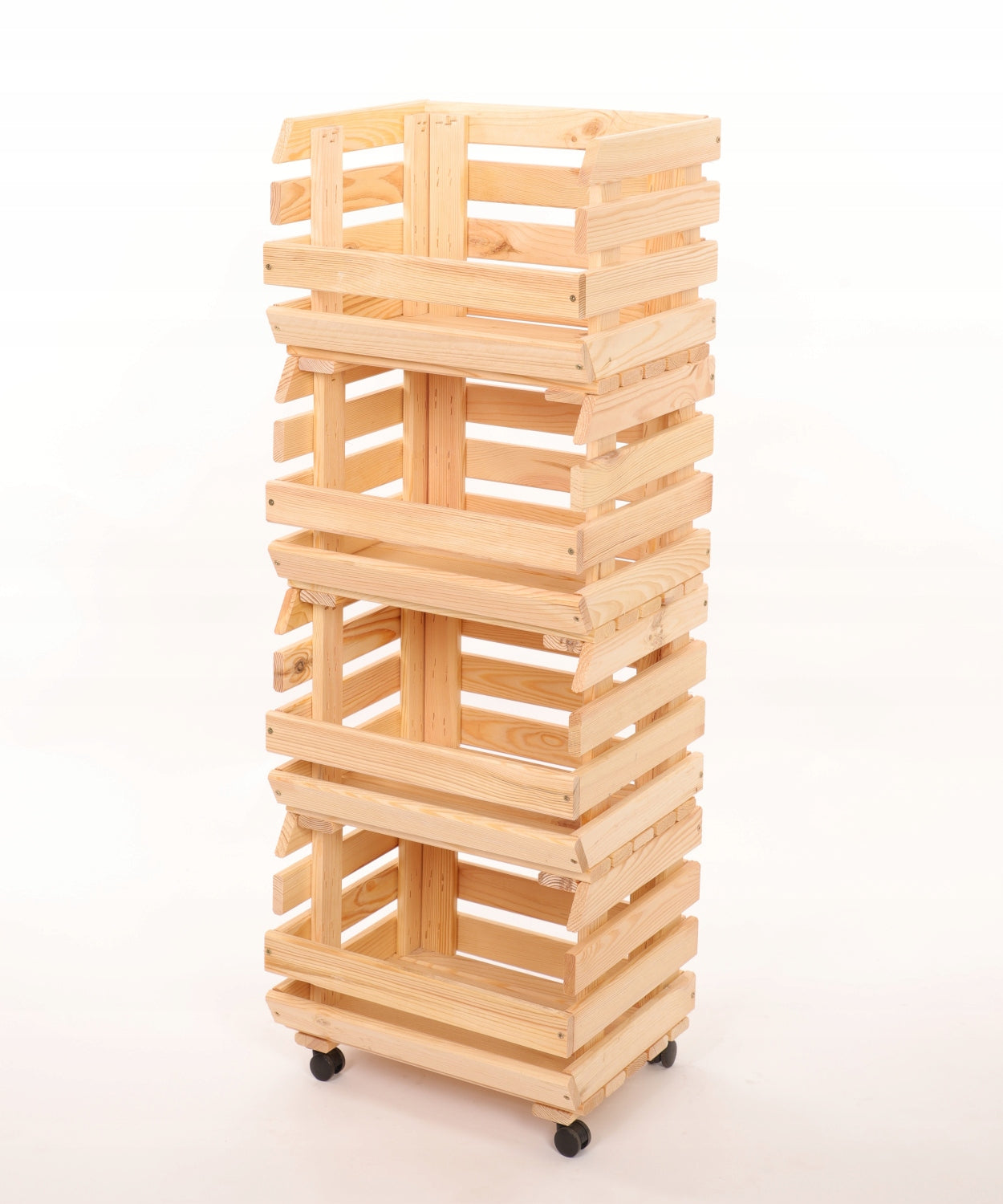 Vegetable rack wooden rack boxes on wheels 4 boxes 106x40x30 Packaging status original