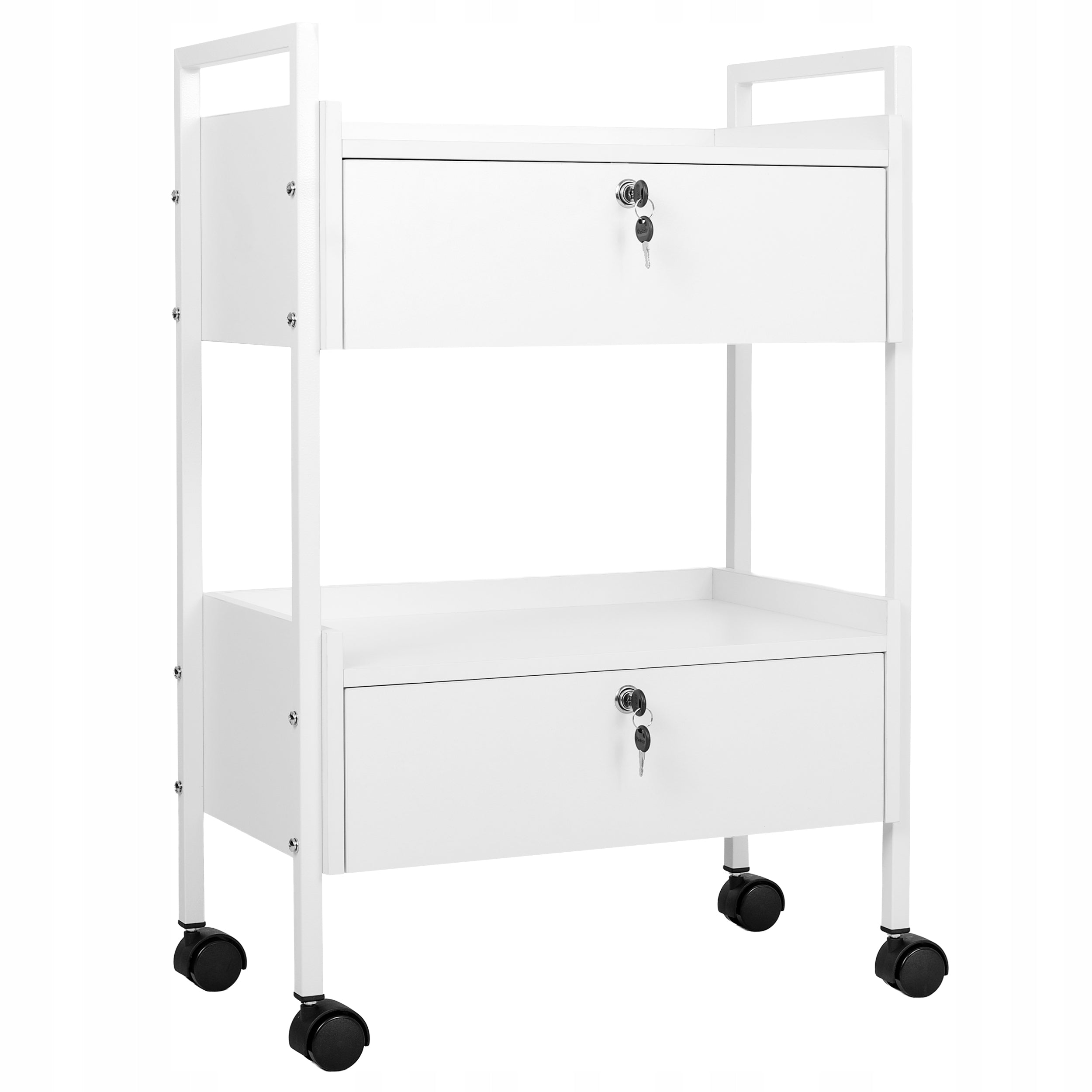 Vela Cosmetic Table Mobile Assistant On Wheels with Drawers Habys