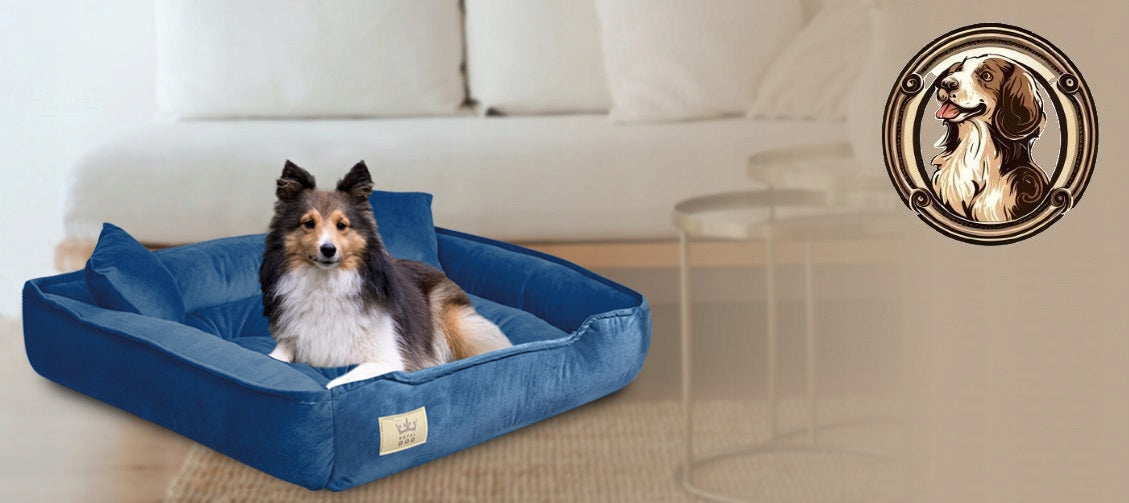Velour Bed for Cat Dog Bedding Couch Playpen 100x75 cm Blue EAN (GTIN) 5906501521257