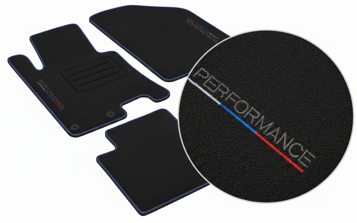 Velour Car Rugs for BMW Embroidery Performance to Size 4pcs Black