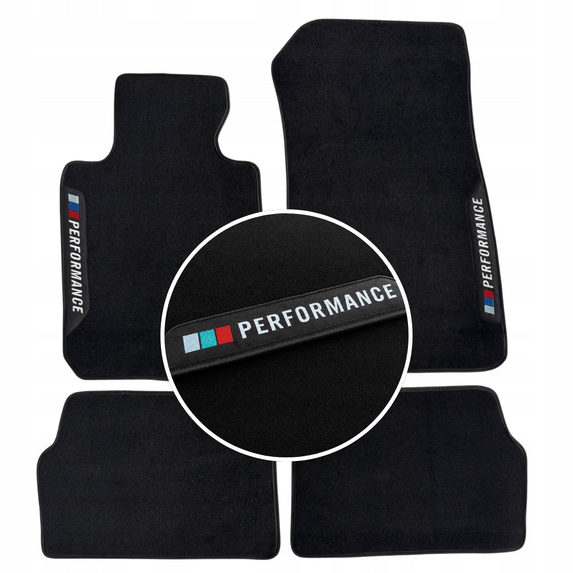 Velour Rugs BMW Embroidery PERFORMANCE Car High Quality 4pcs B