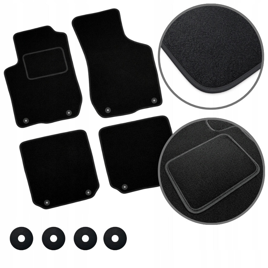 Velour Rugs Set of 4 Each Model With REINFORCEMENT Black Packaging status original