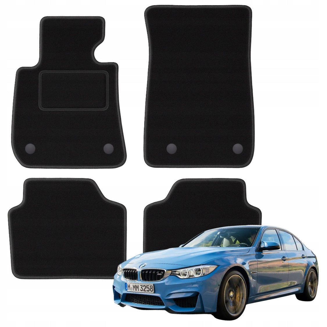 Velour Rugs for BMW 3 F30 / F31 2012 - 2019 Sedan Kombi Touring B