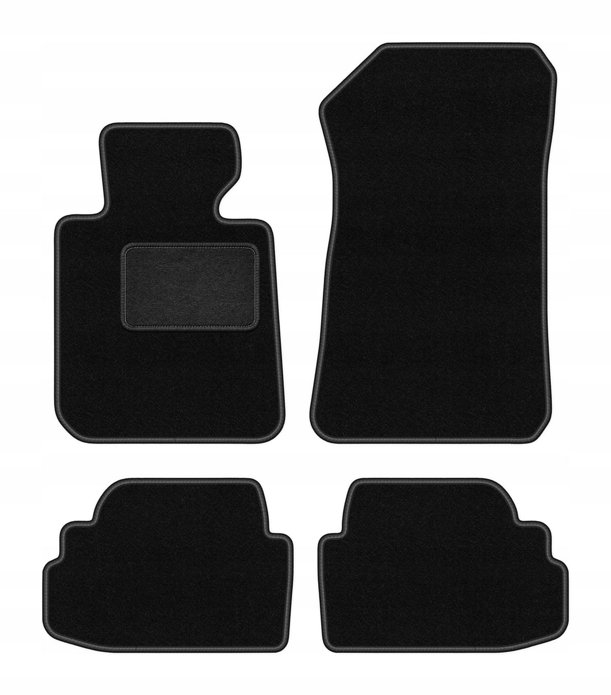 Velour rugs for BMW 1 E82 2004-2011 set LUX black 4 pcs.