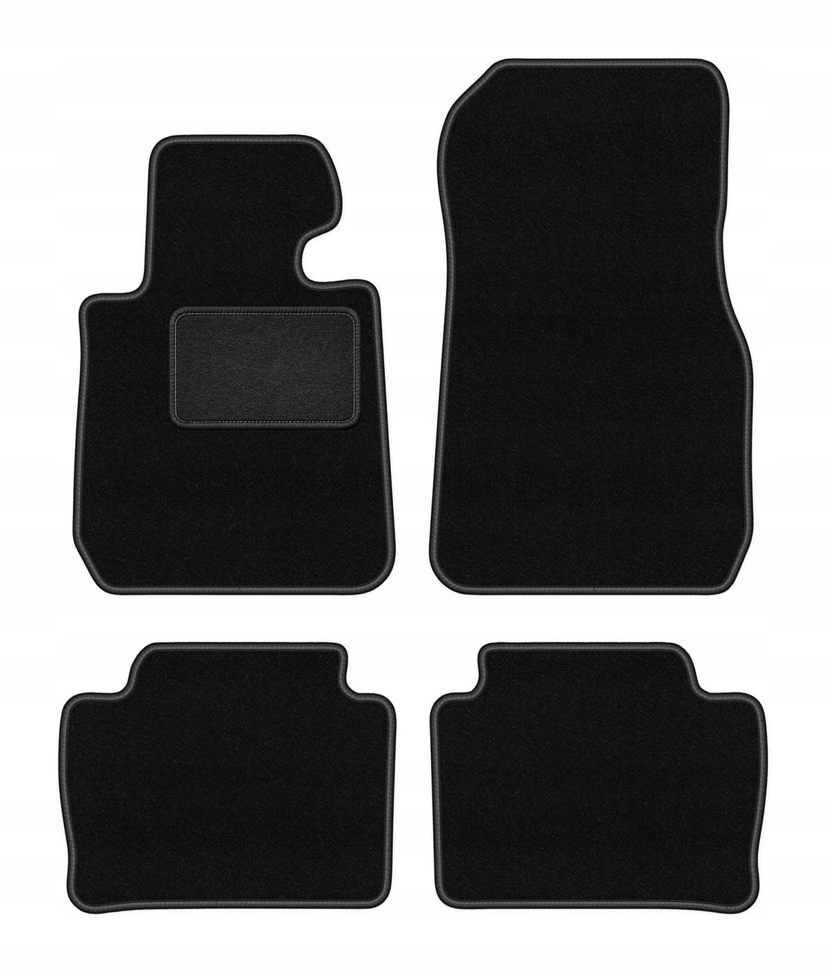 Velour rugs for BMW 3 F30 2011-2018 set LUX black 4 pcs.