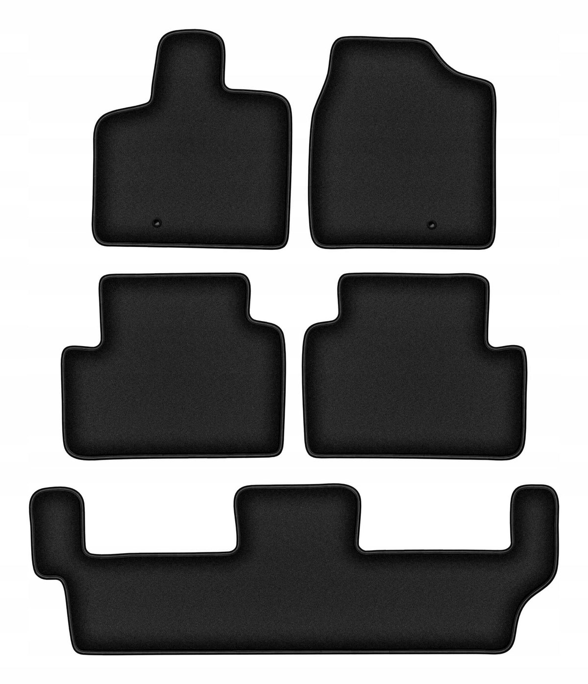 Velour rugs for Chrysler Grand Voyager V set DURBAN black 5 pcs.