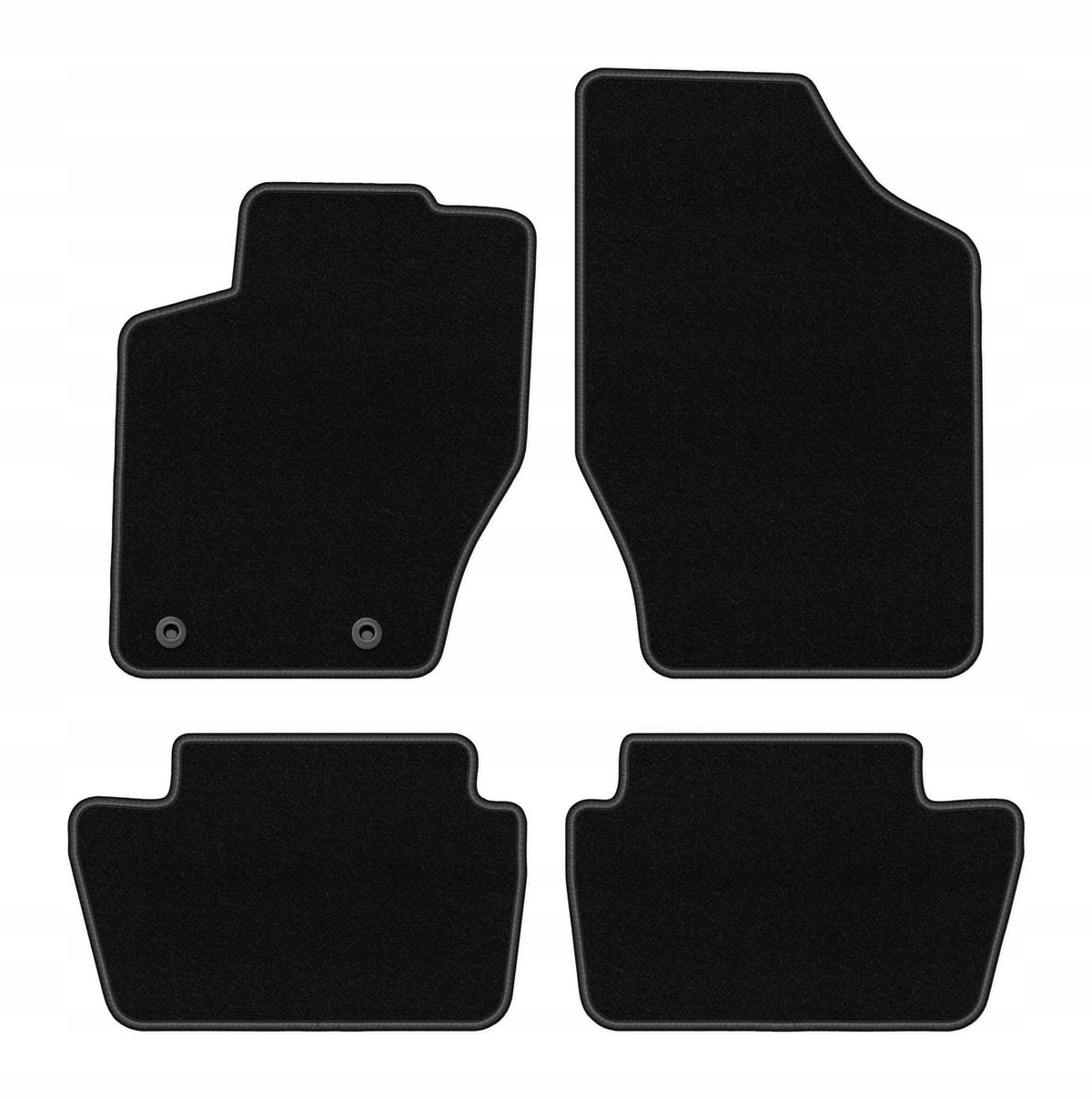 Velour rugs for Citroen C4 I 2004-2010 set BASIC black 4 pcs.
