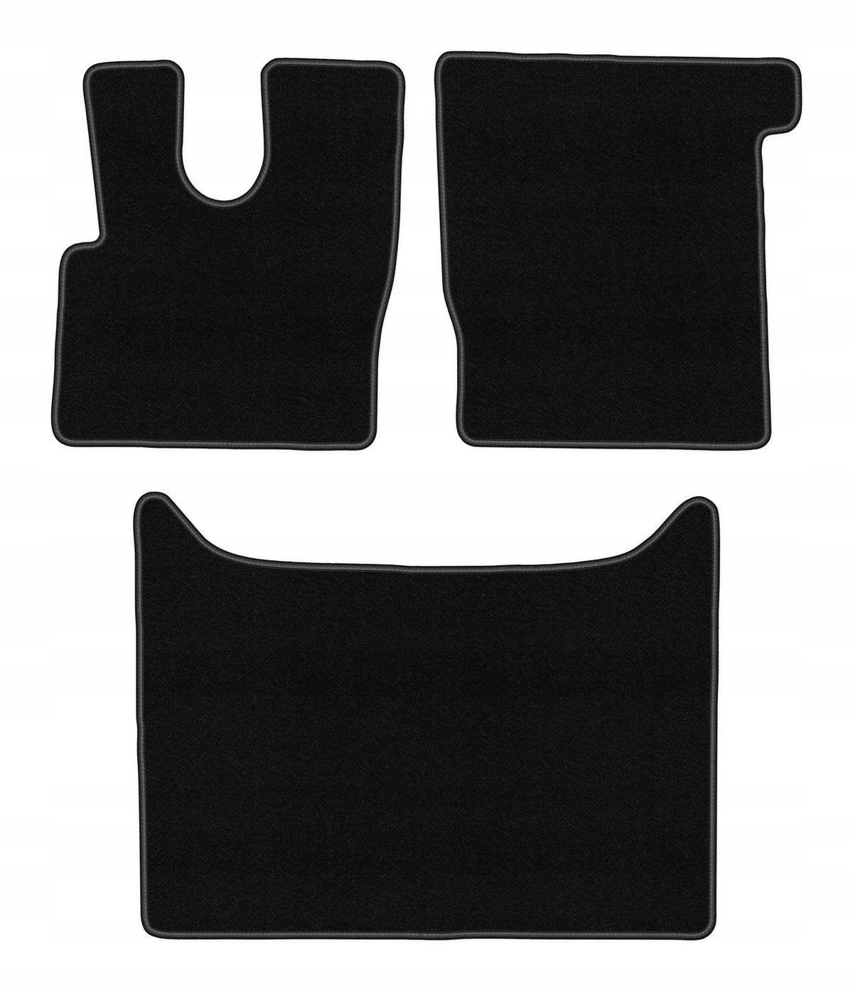 Velour rugs for DAF XF 106 2017 set BASIC black 3 pcs.