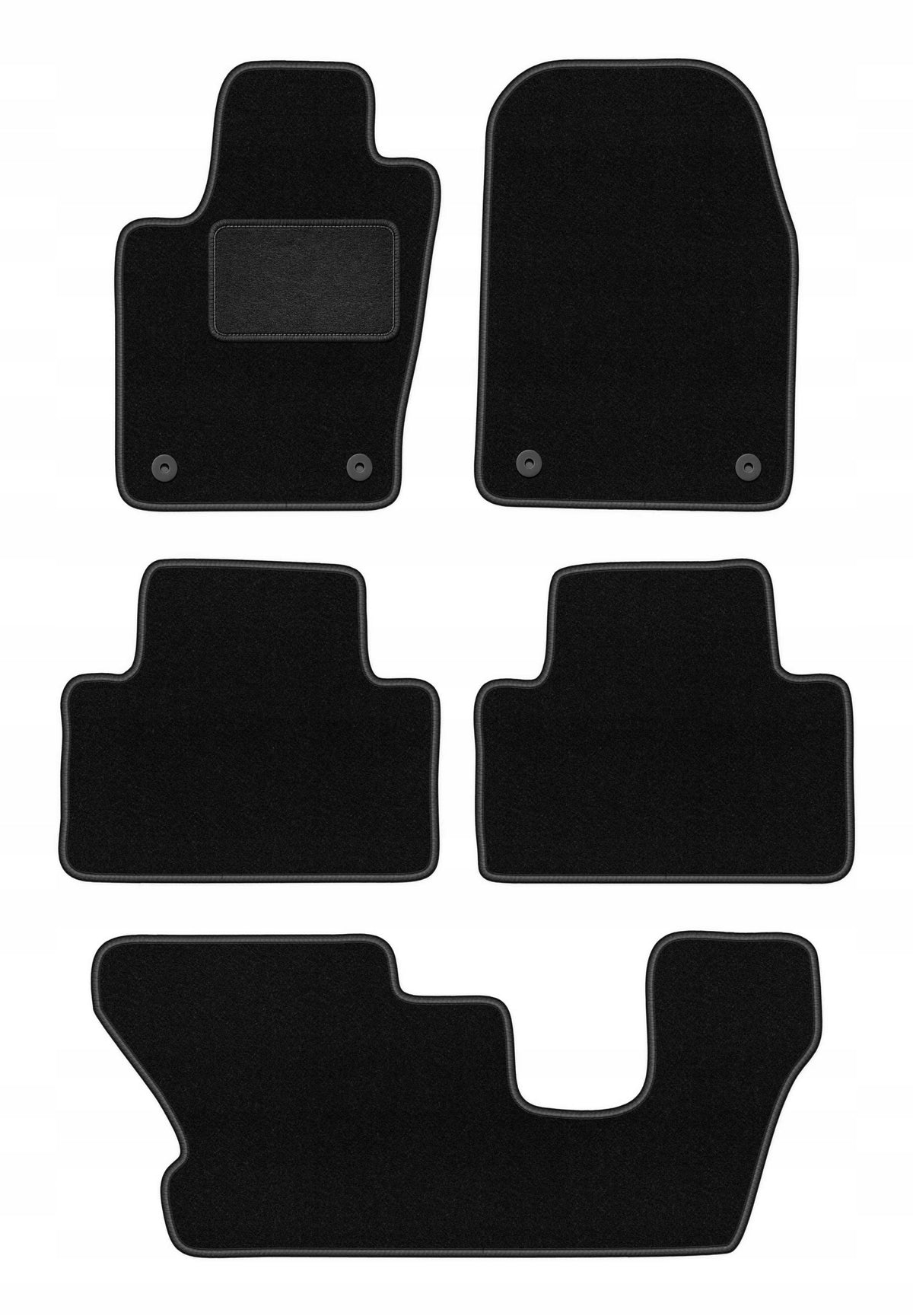 Velour rugs for Dodge Durango III 2010-2020 set LUX black 5 pcs.