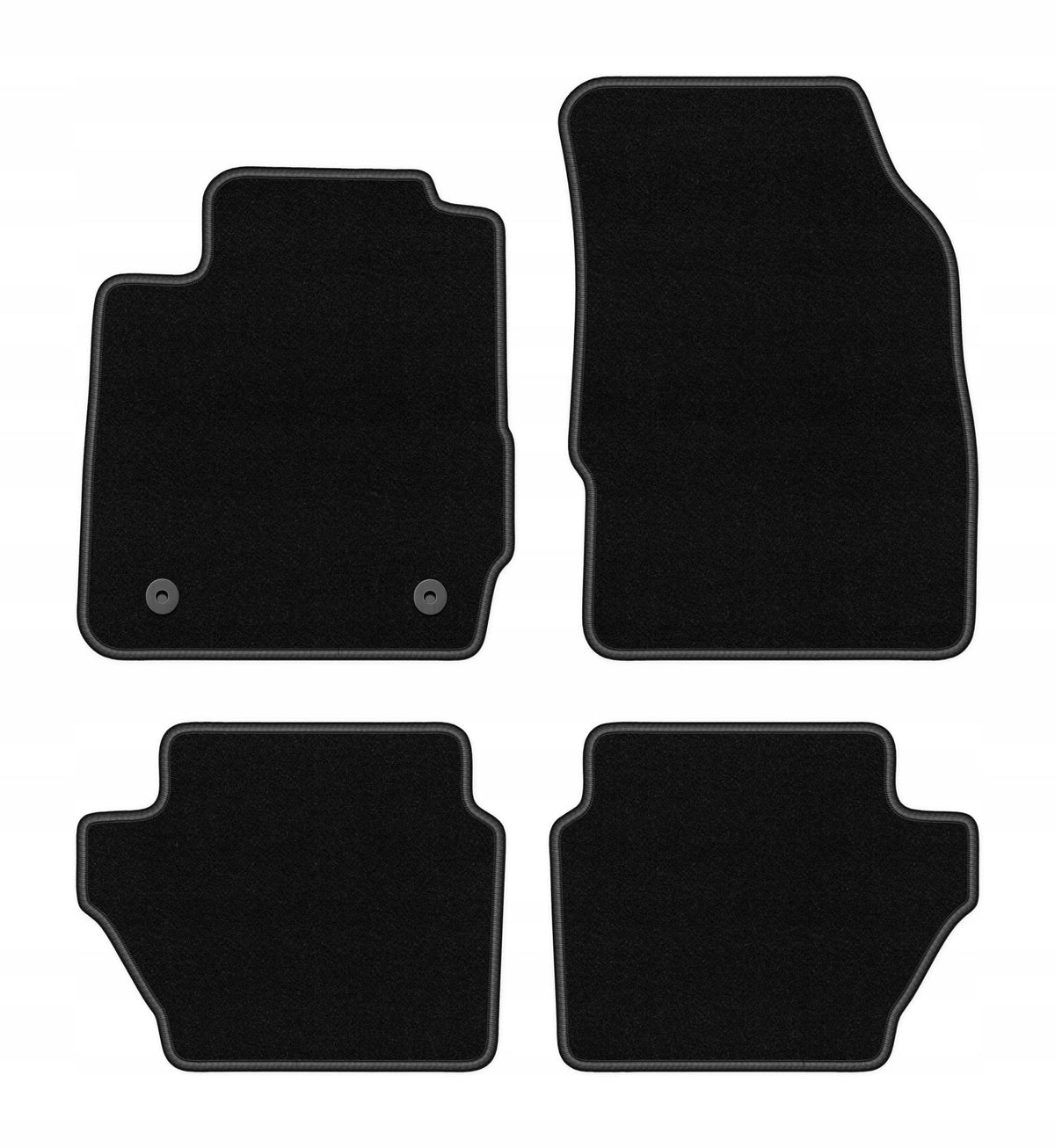 Velour rugs for Ford Fiesta MK7 2011-2017 set BASIC black 4 pcs.