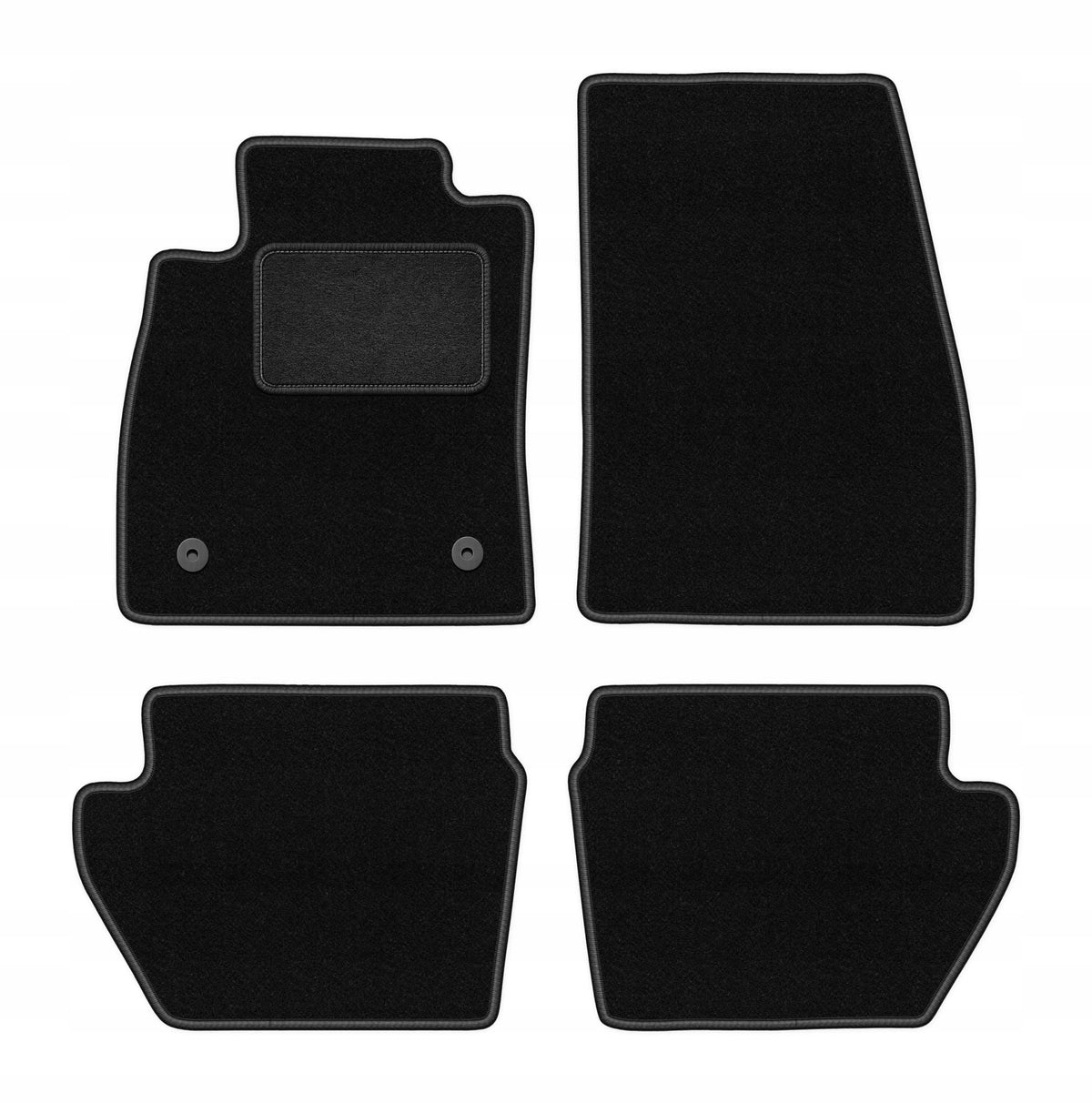 Velour rugs for Ford Fiesta MK8 2017- set LUX black 4 pcs.