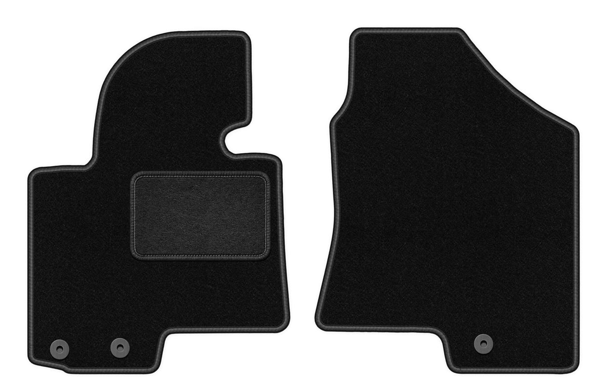 Velour rugs for Hyundai ix35 2009-2015 front LUX black 2 pcs.