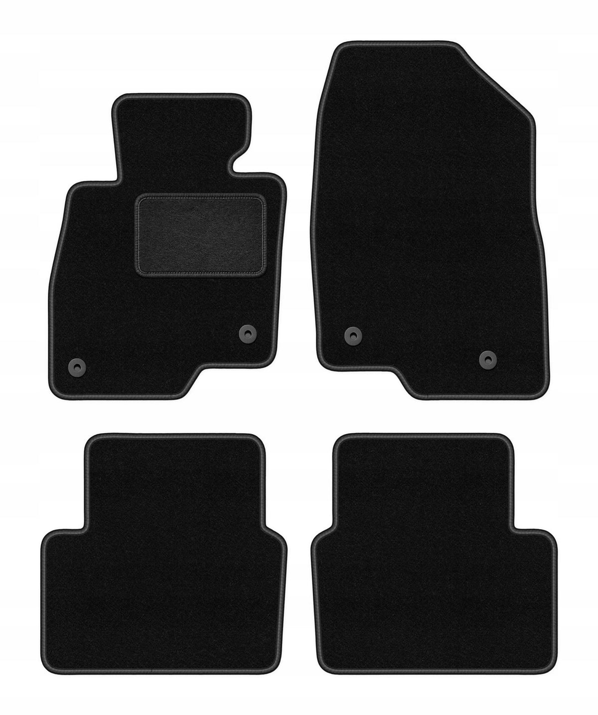 Velour rugs for Mazda 3 III (BM) 2013- set LUX black 4 pcs.