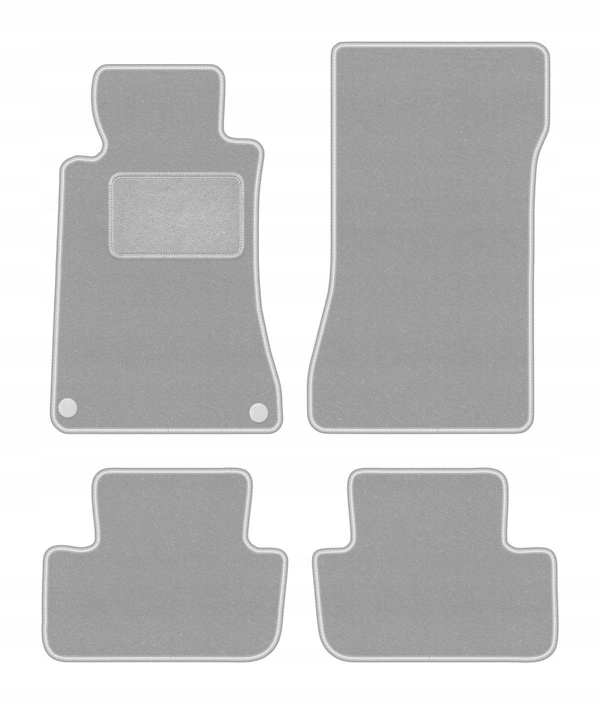 Velour rugs for Mercedes CLK W209 1997-2009 set OSLO ash 4 pcs.