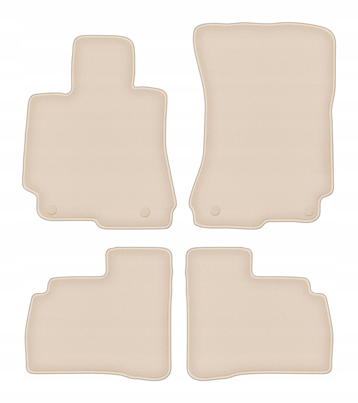 Velour rugs for Mercedes W221 2005-2013 set FORTUNA beige 4 pcs.