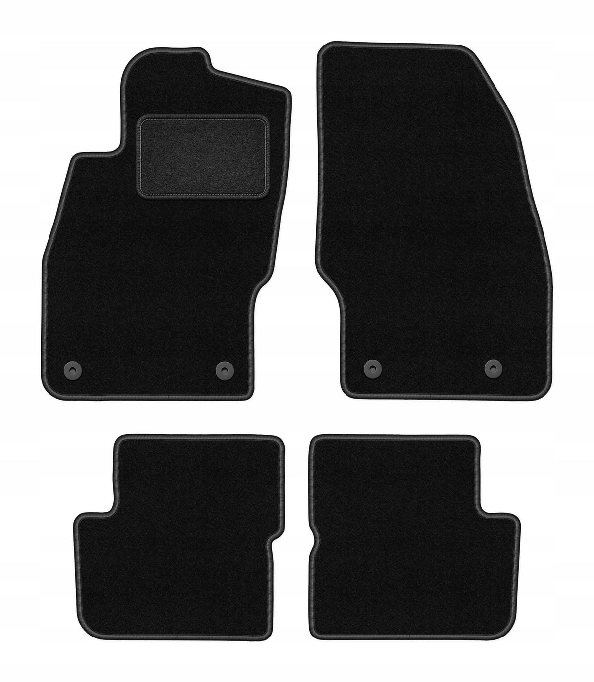 Velour rugs for Opel Corsa E 2015-2020 set LUX black 4 pcs.
