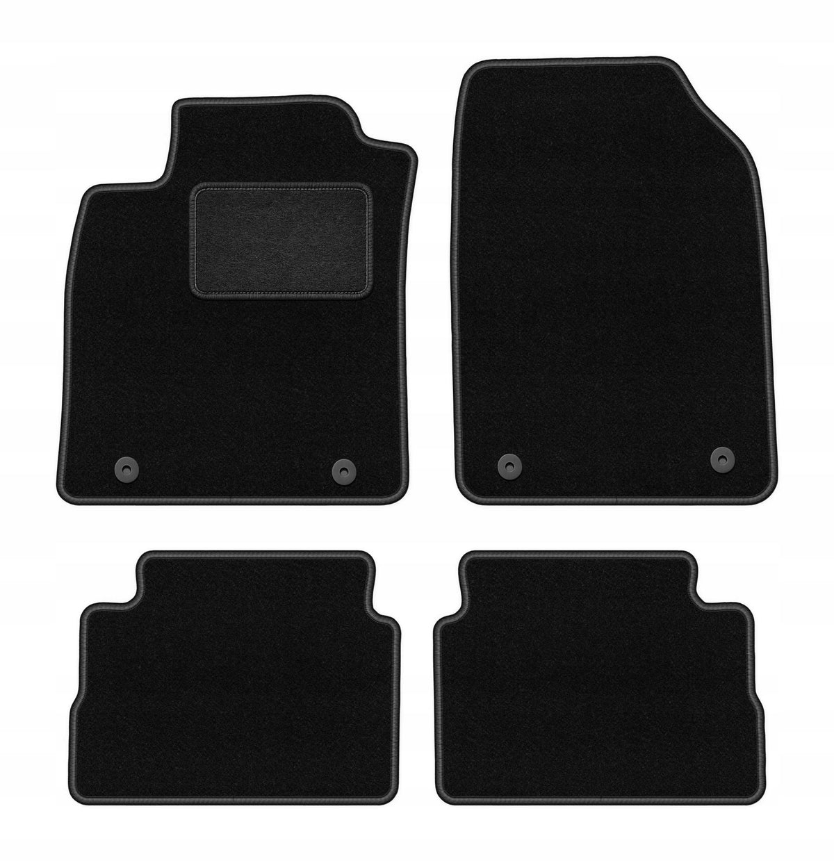 Velour rugs for Opel Vectra C 2002-2008 set LUX black 4 pcs.