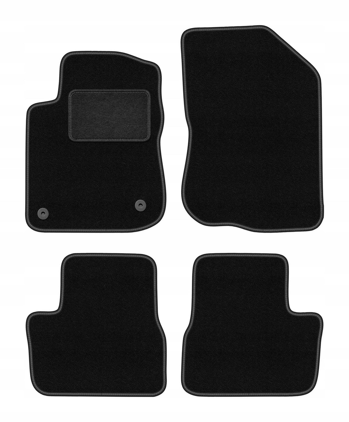 Velour rugs for Peugeot 208 I 2012-2019 set LUX black 4 pcs.