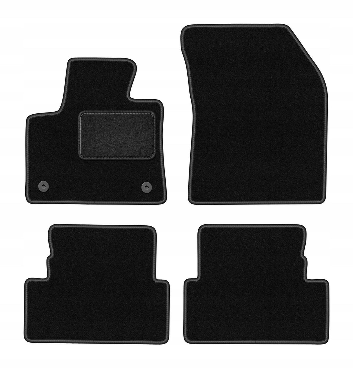 Velour rugs for Peugeot 3008 II 2016- set LUX black 4 pcs.