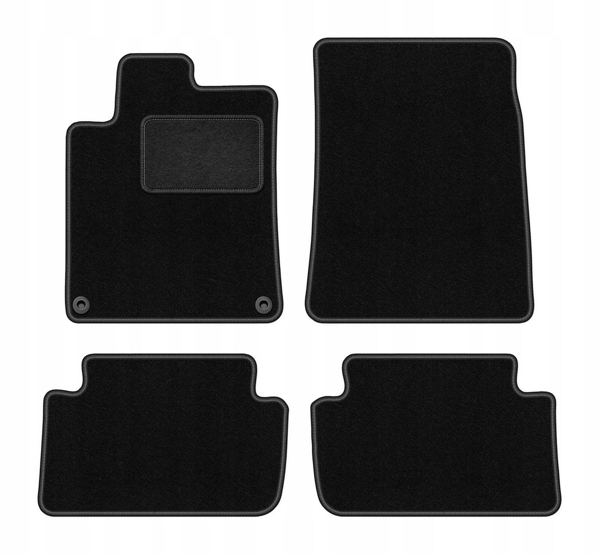 Velour rugs for Peugeot 407 2004-2011 coupe set LUX black 4 pcs.