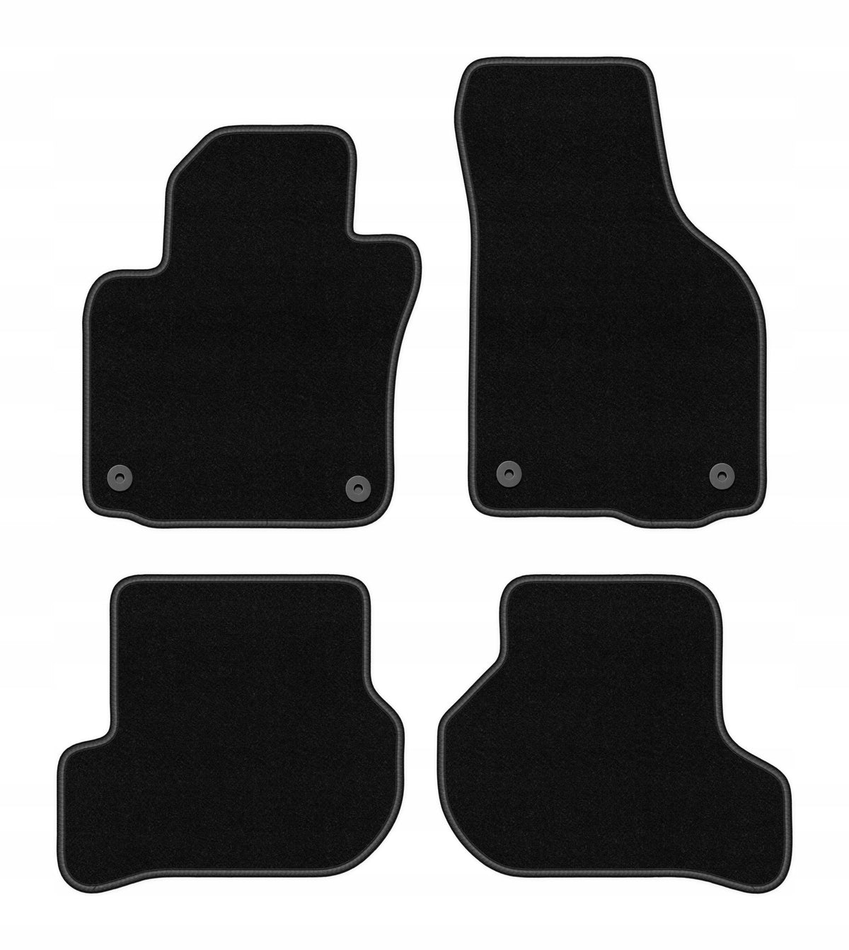 Velour rugs for Skoda Yeti 2009-2017 set BASIC black 4 pcs.