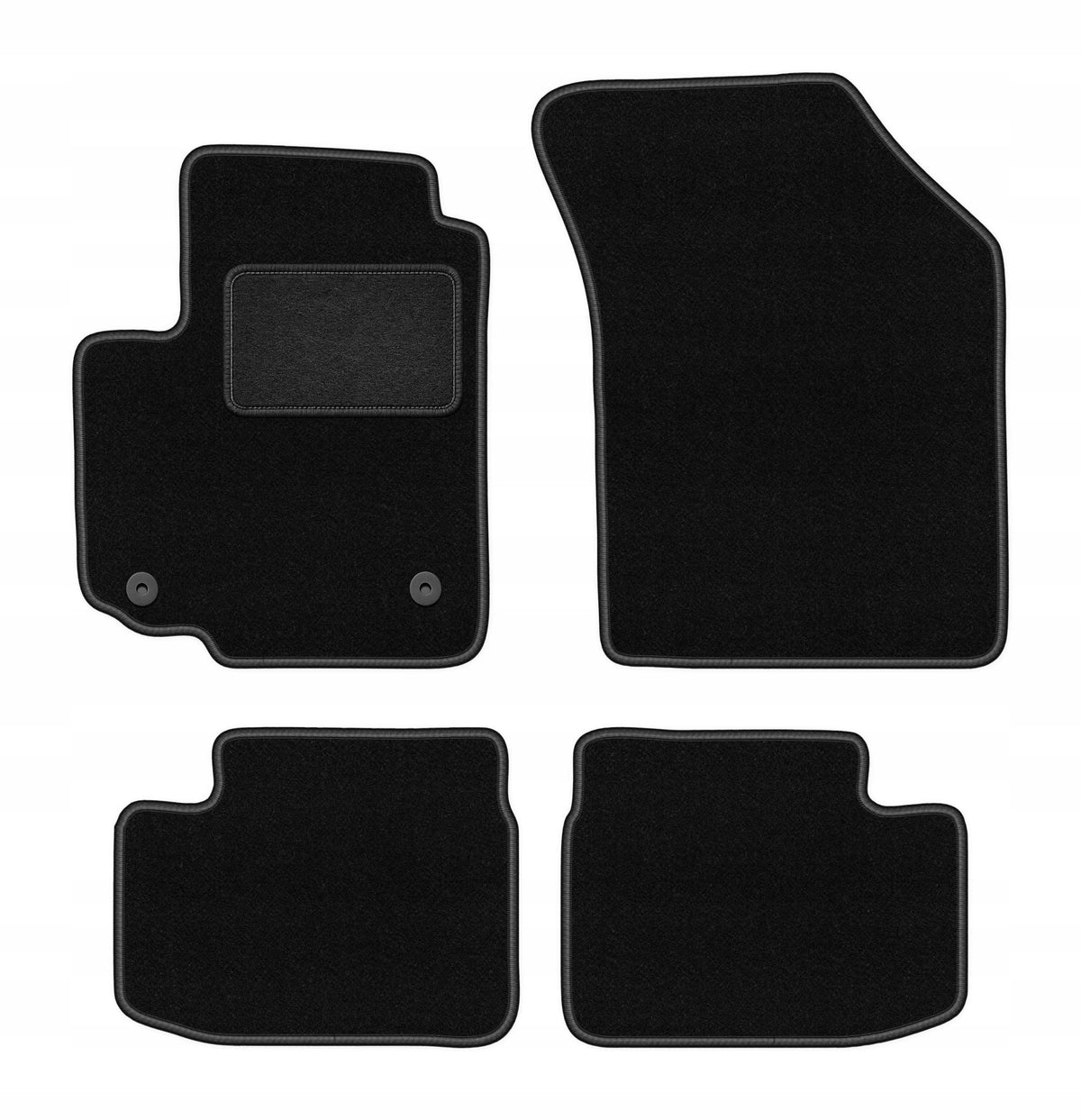 Velour rugs for Suzuki SX4 I 2006-2014 set LUX black 4 pcs.