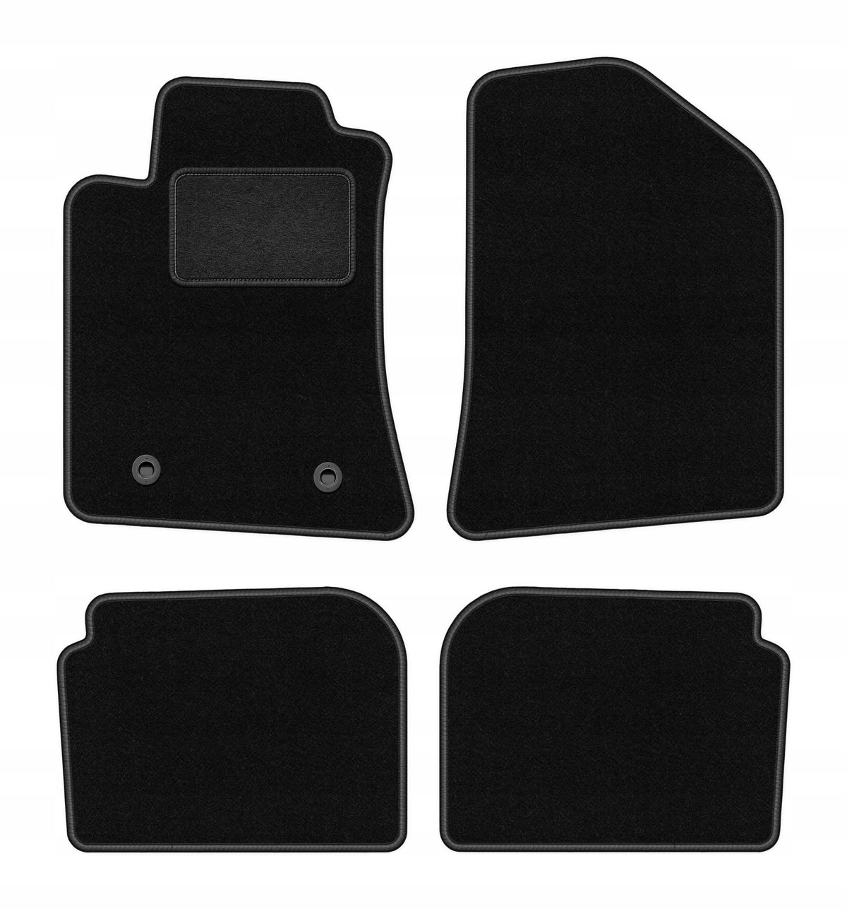 Velour rugs for Toyota Avensis II T25 2003-2009 set LUX black