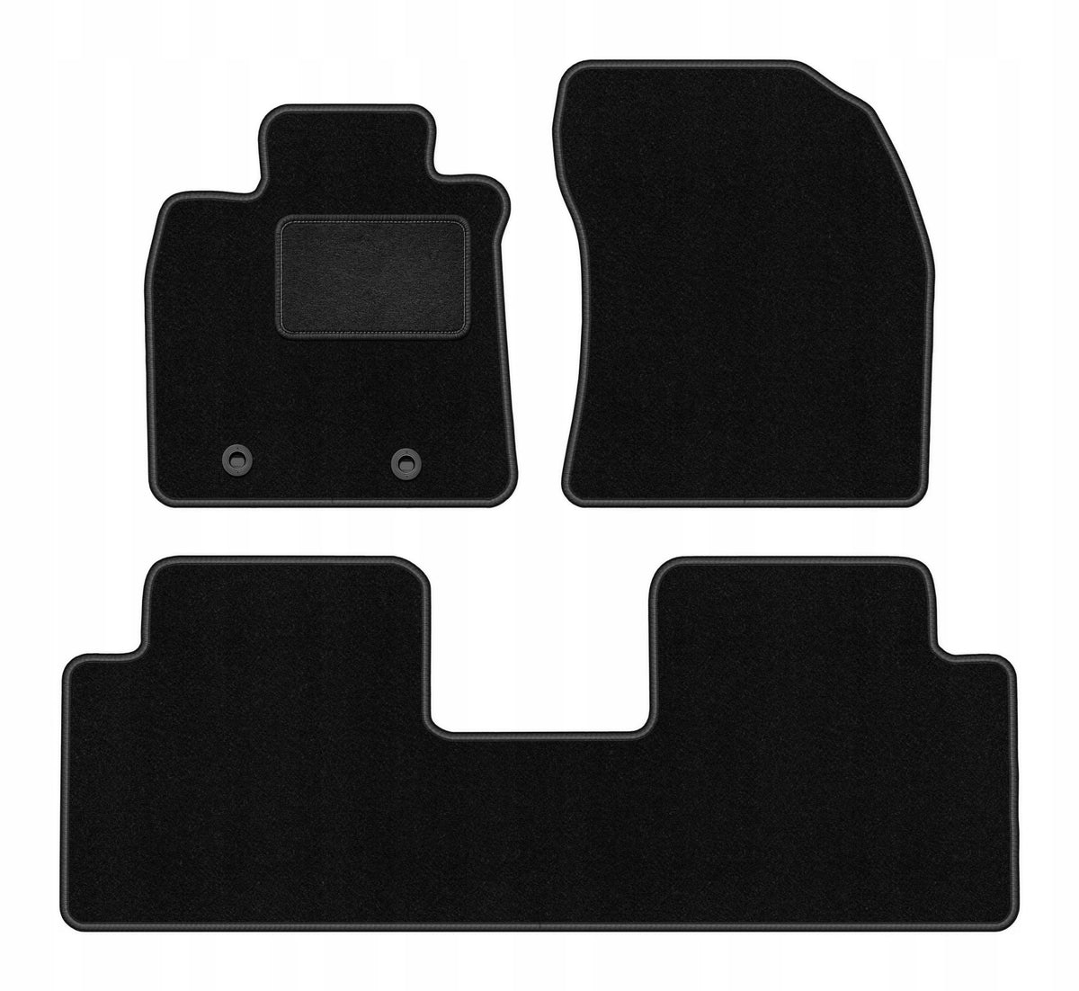 Velour rugs for Toyota Avensis III T27 set LUX black 3 pcs.