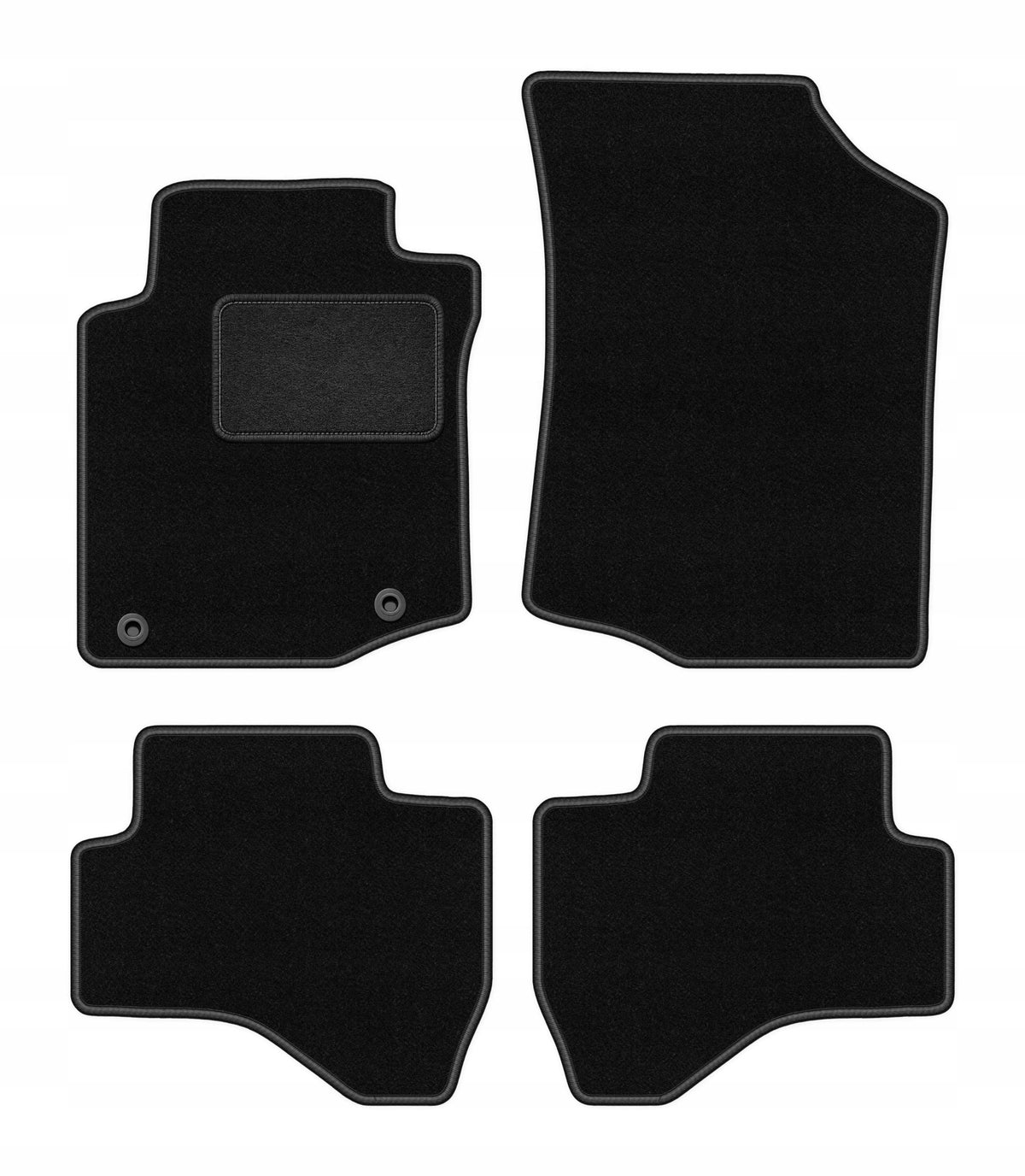 Velour rugs for Toyota Aygo I 2005-2014 set LUX black 4 pcs.