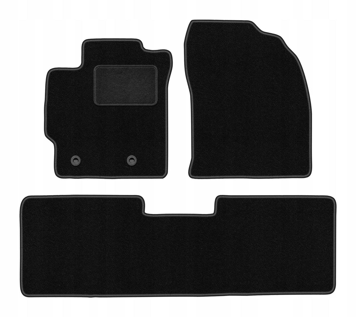 Velour rugs for Toyota Corolla E16 2013-2019 set LUX black 3 pcs.